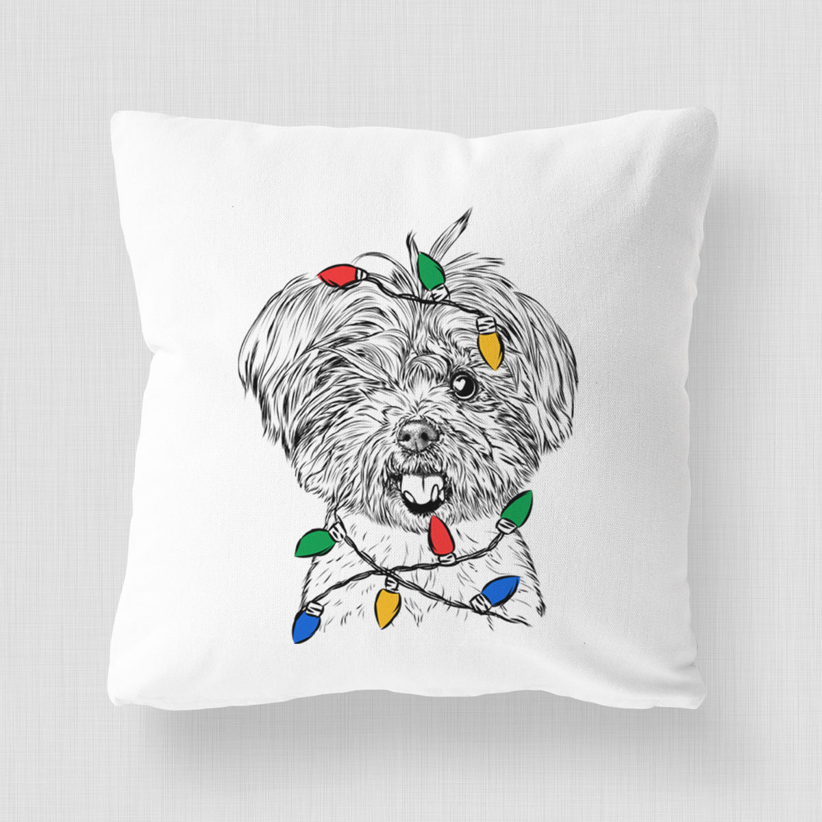 Oliver the Yorkie Mix - Throw Pillow Cover