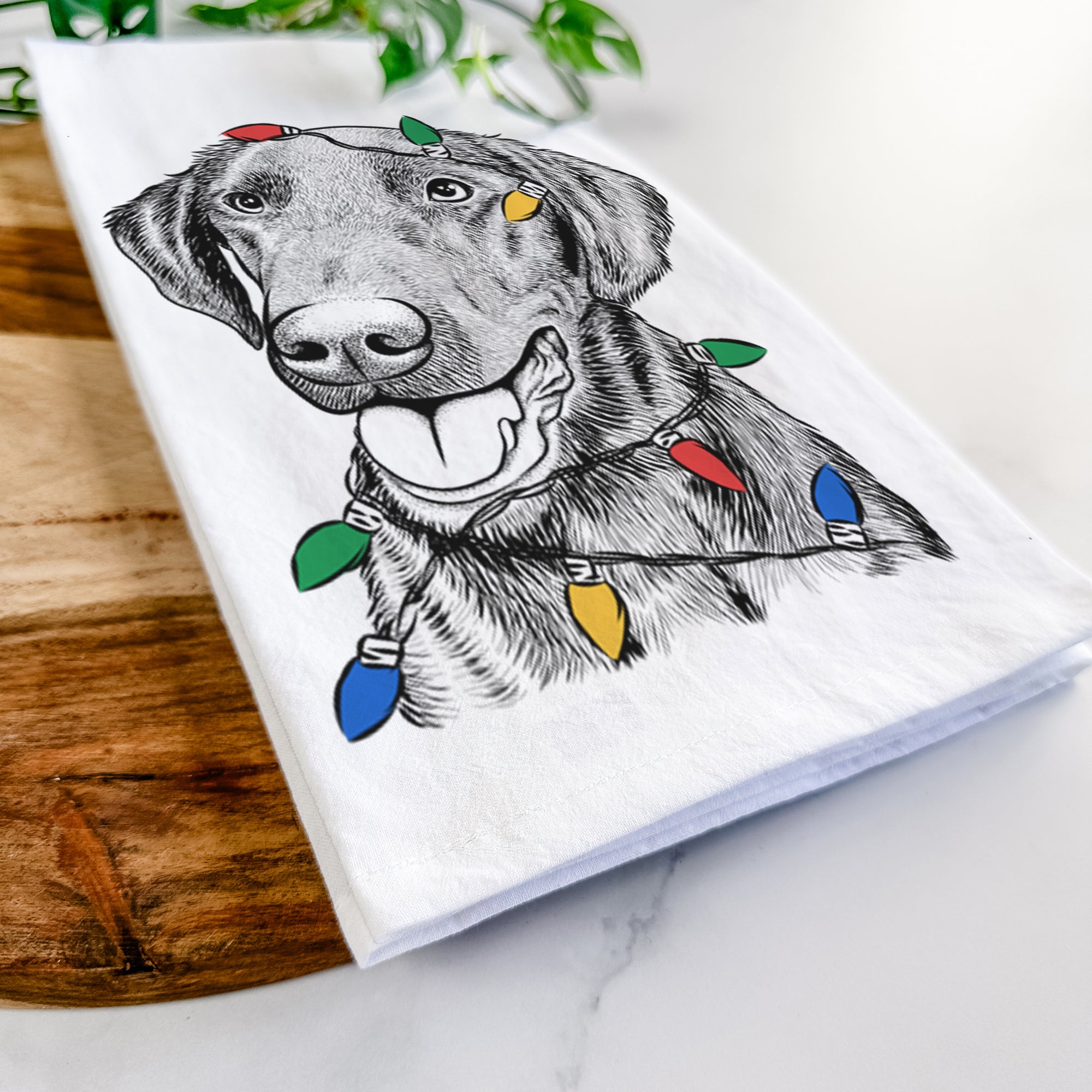 Onyx the Labrador Retriever Tea Towel