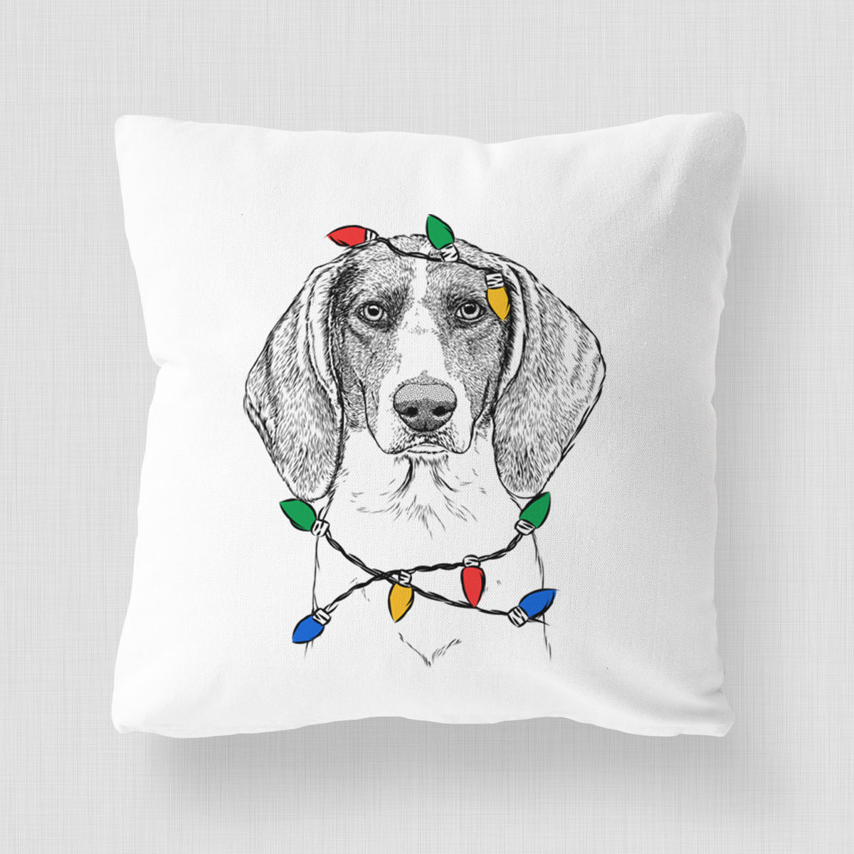 Orin the Treeing Walker Coonhound - Throw Pillow Cover