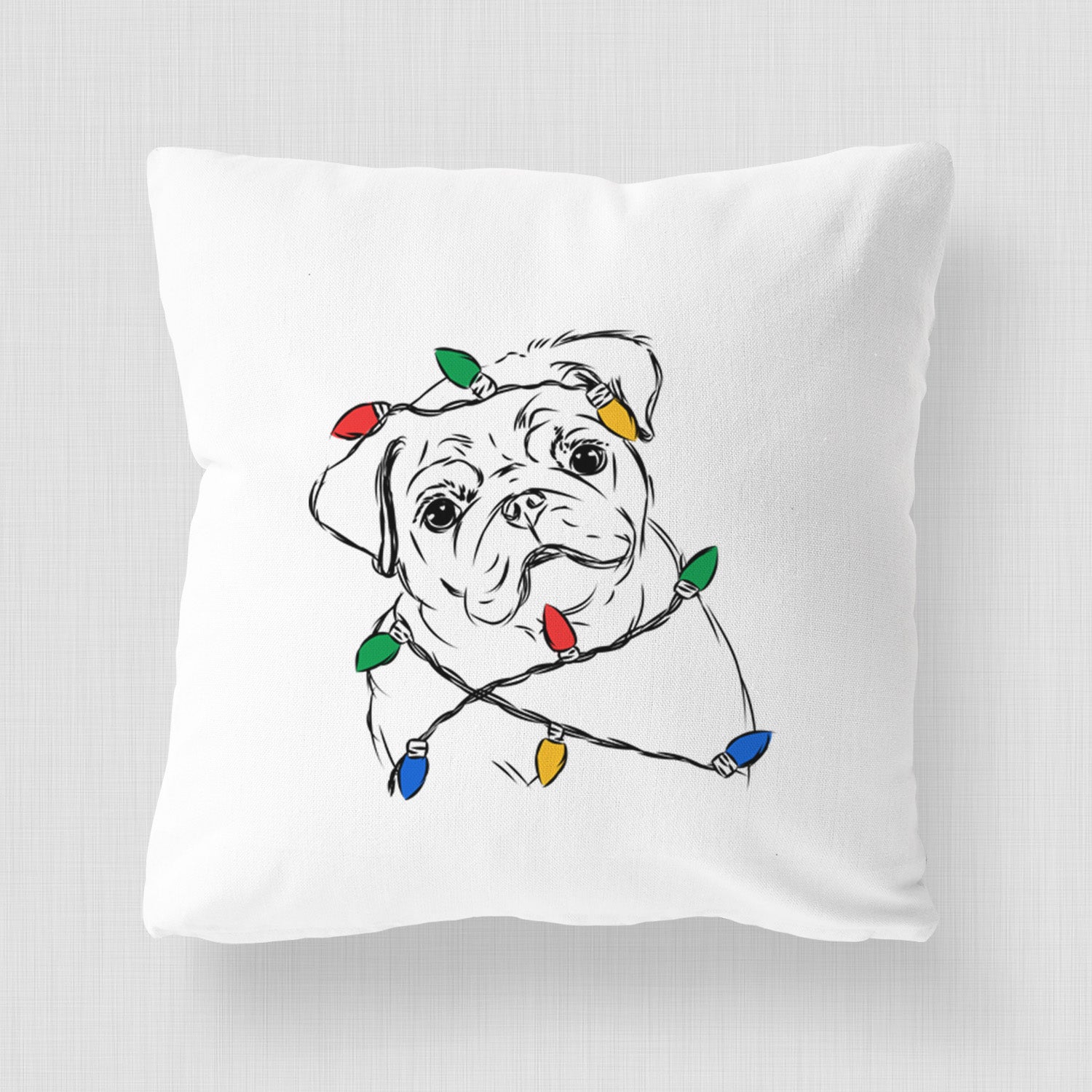Otis the Pug - Throw Pillow Cover