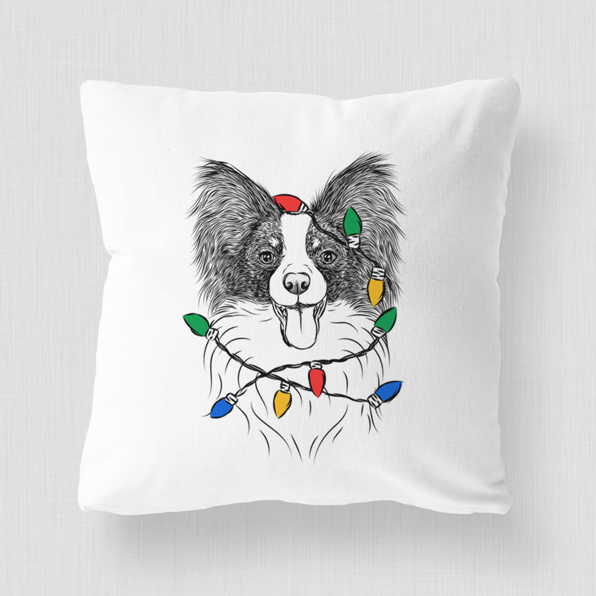 Patrick the Papillon - Throw Pillow Cover
