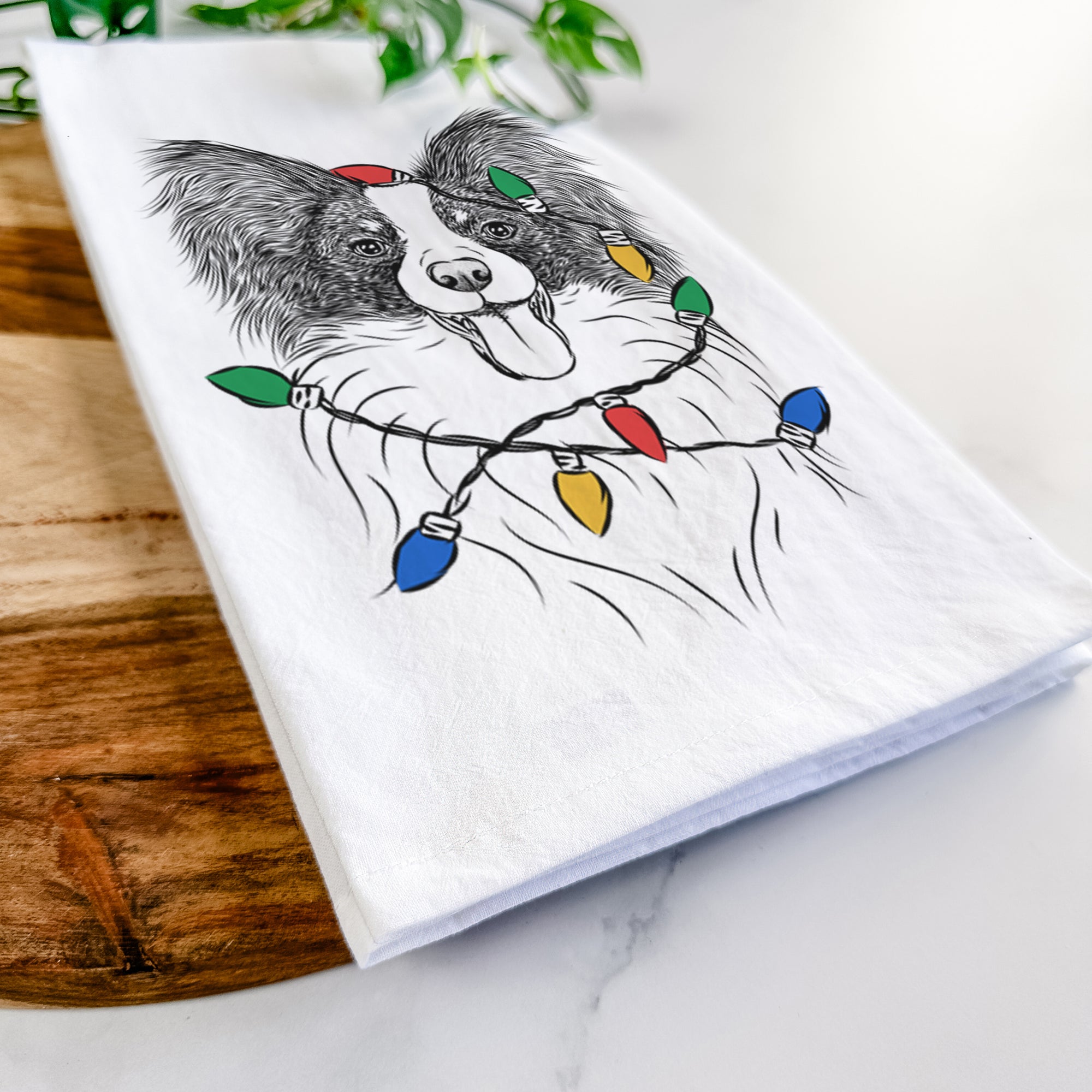 Patrick the Papillon Tea Towel