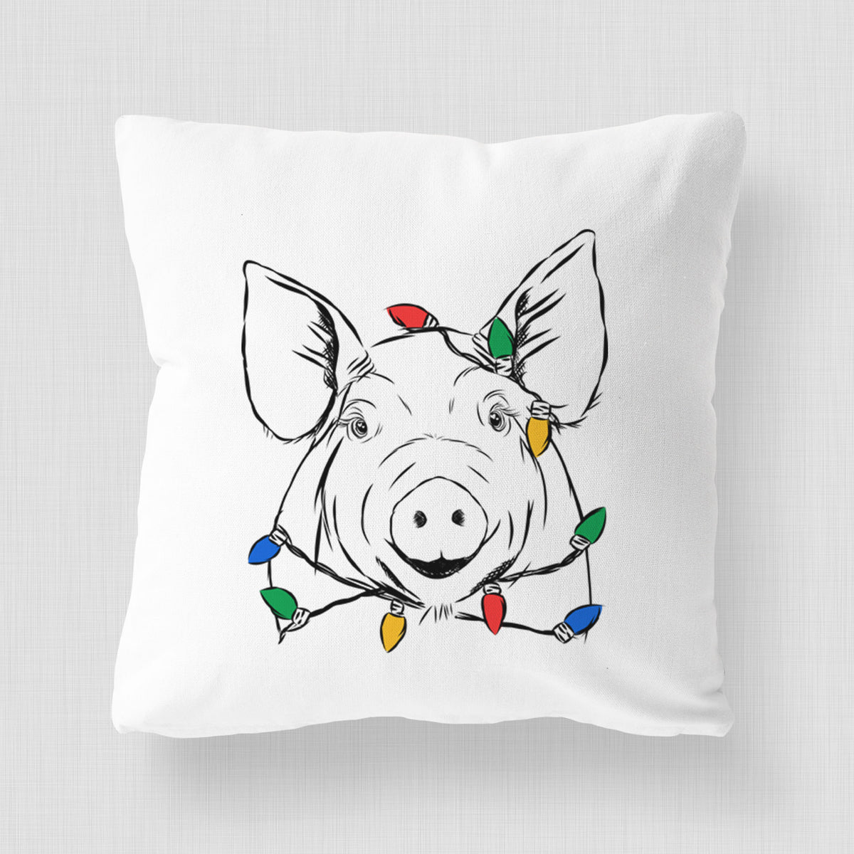 Perry the Pig - Throw Pillow Cover