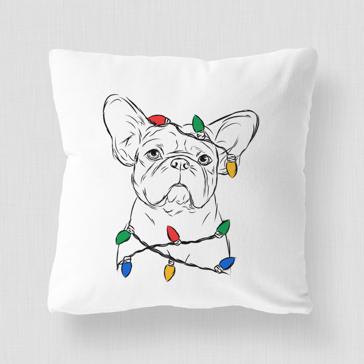 Pierre the French Bulldog - Throw Pillow Cover