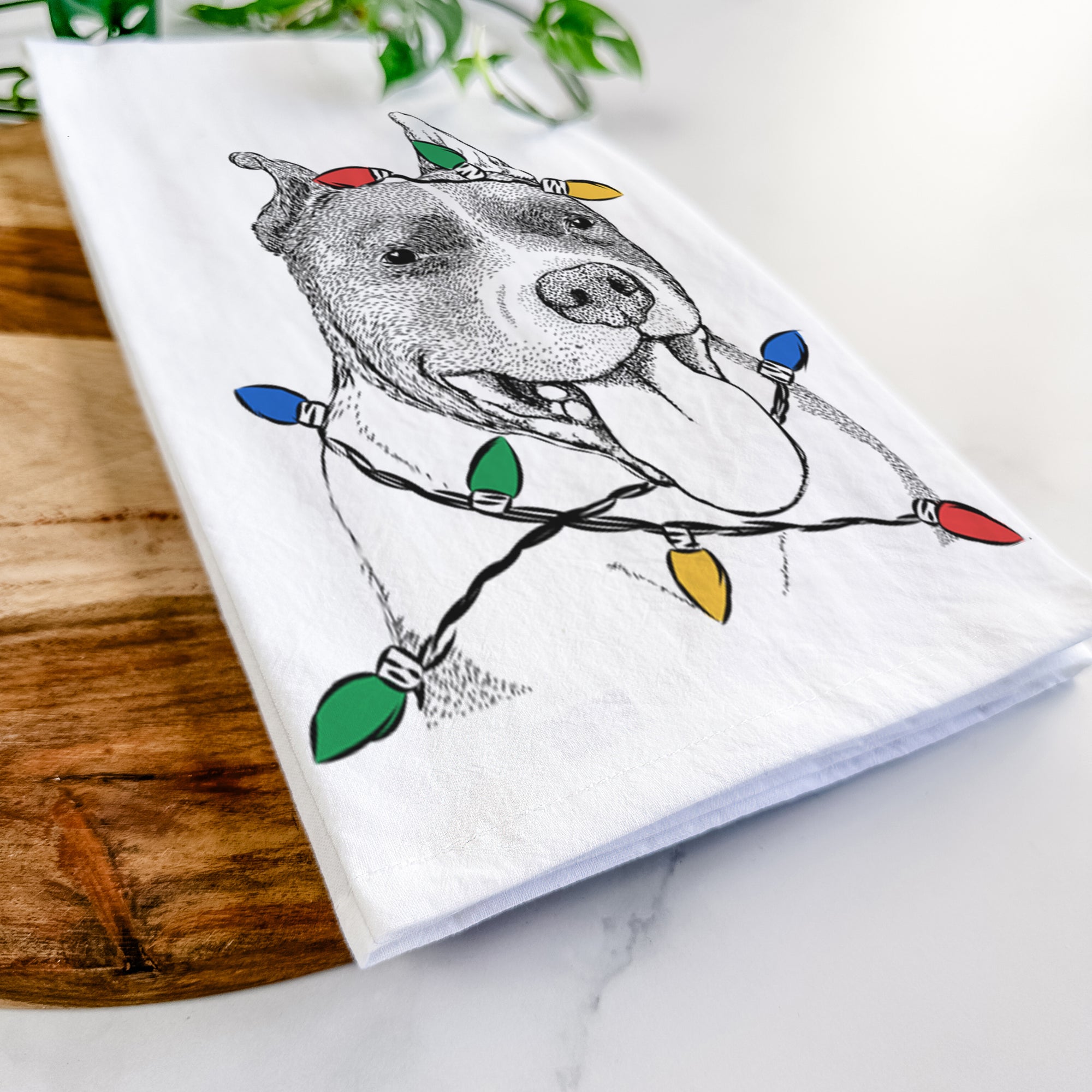 Piggy the American Staffordshire Terrier Tea Towel