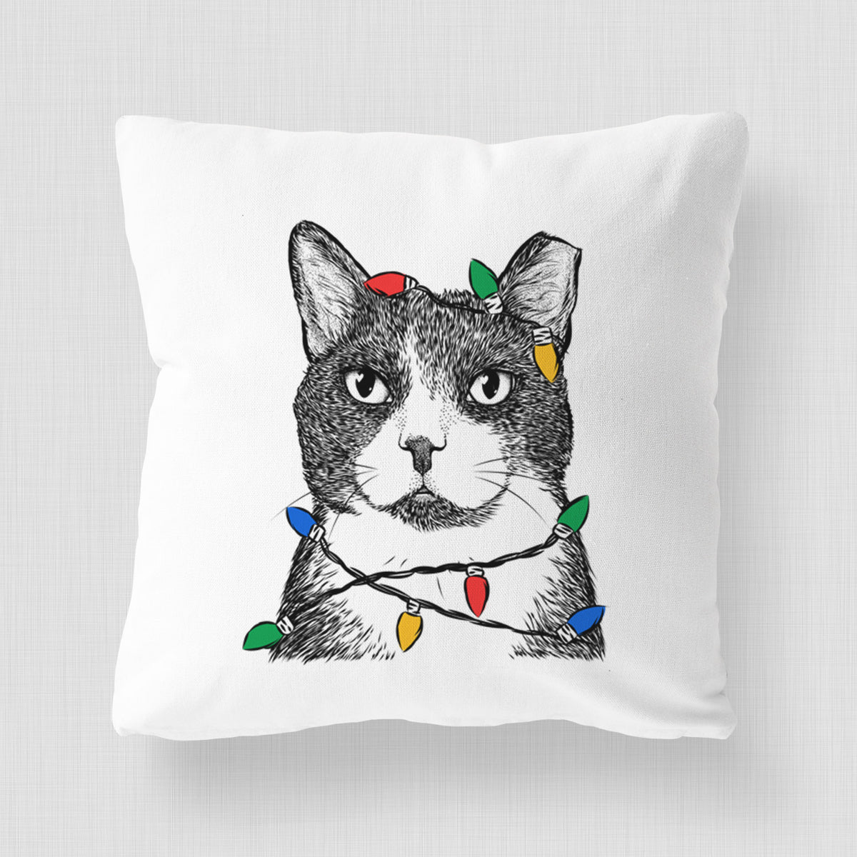 Pinky the Tuxedo Cat - Throw Pillow Cover