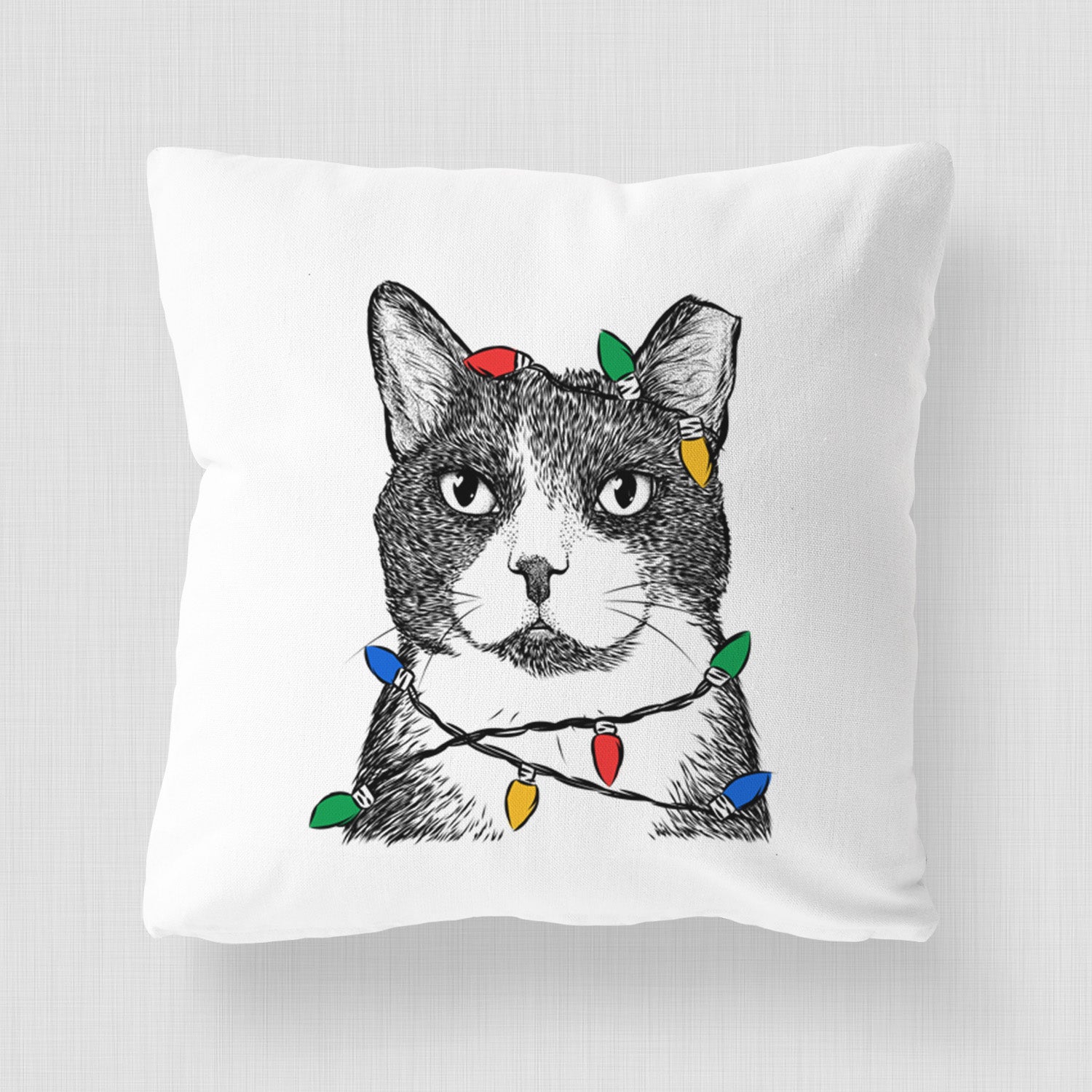Pinky the Tuxedo Cat - Throw Pillow Cover