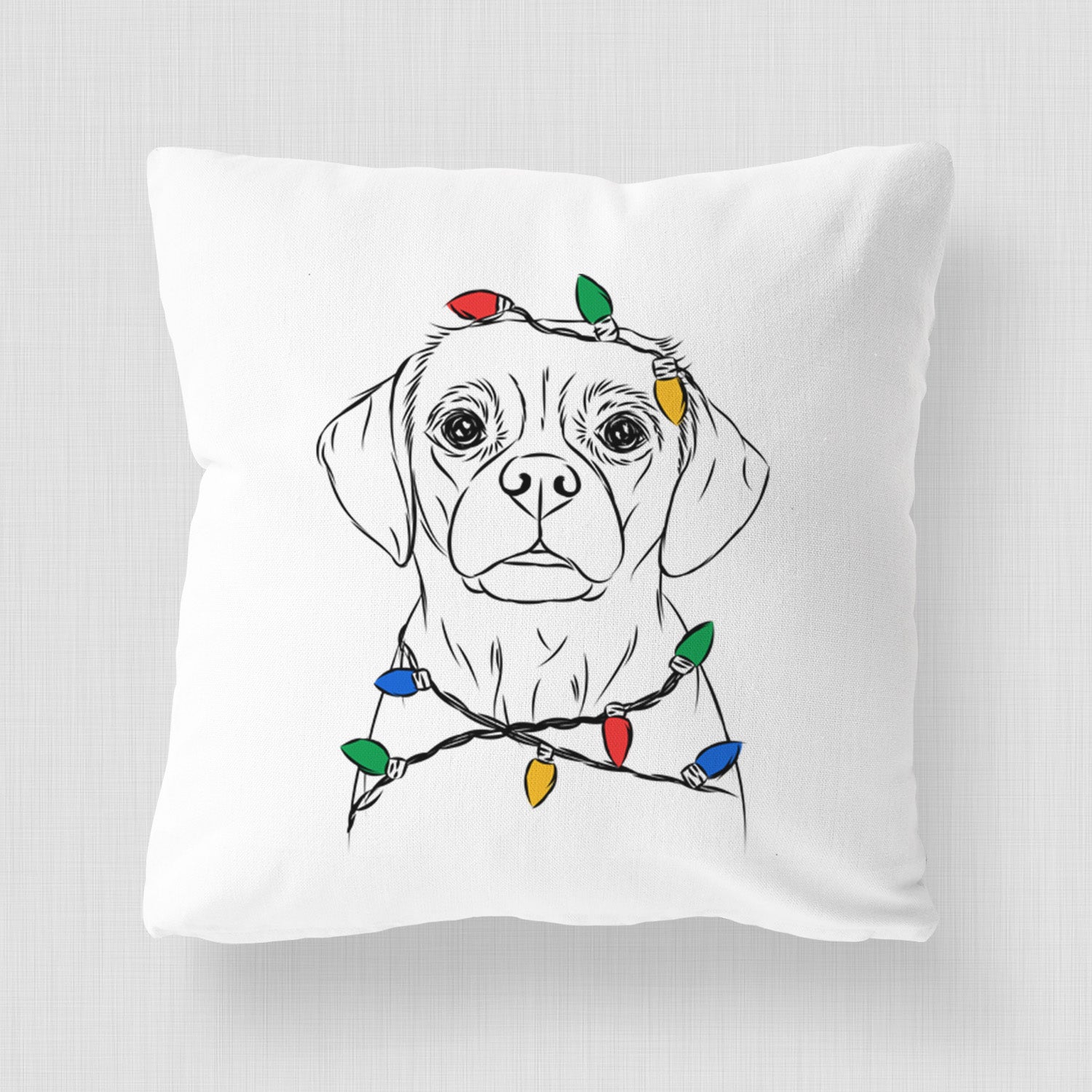 Popcorn the Puggle - Throw Pillow Cover