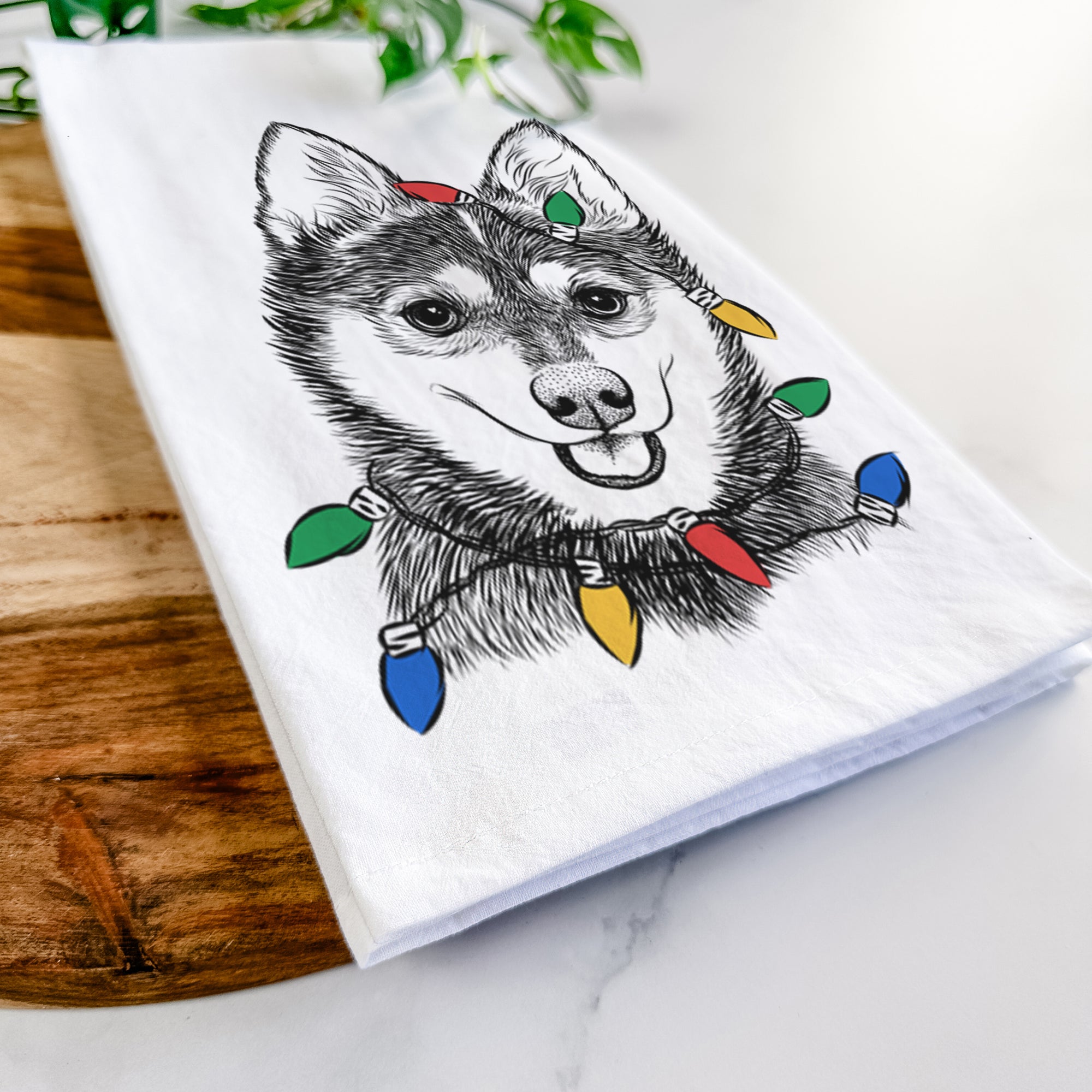 Posey the Alaskan Klee Kai Tea Towel