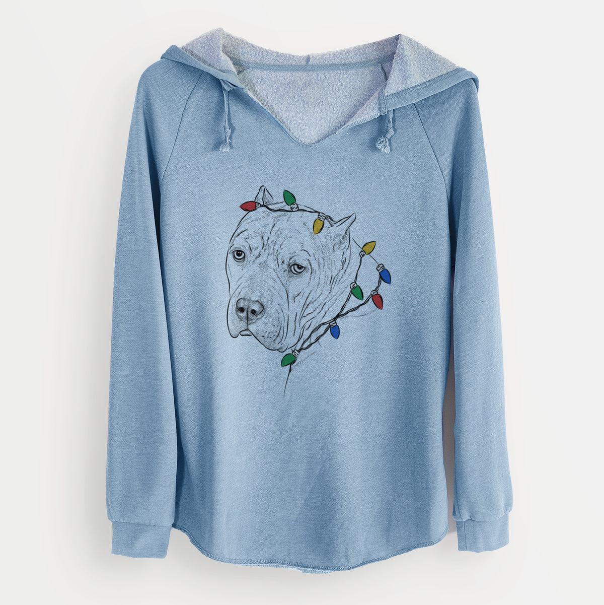 Christmas Lights Precious the Staffordshire Terrier - Cali Wave Hooded Sweatshirt