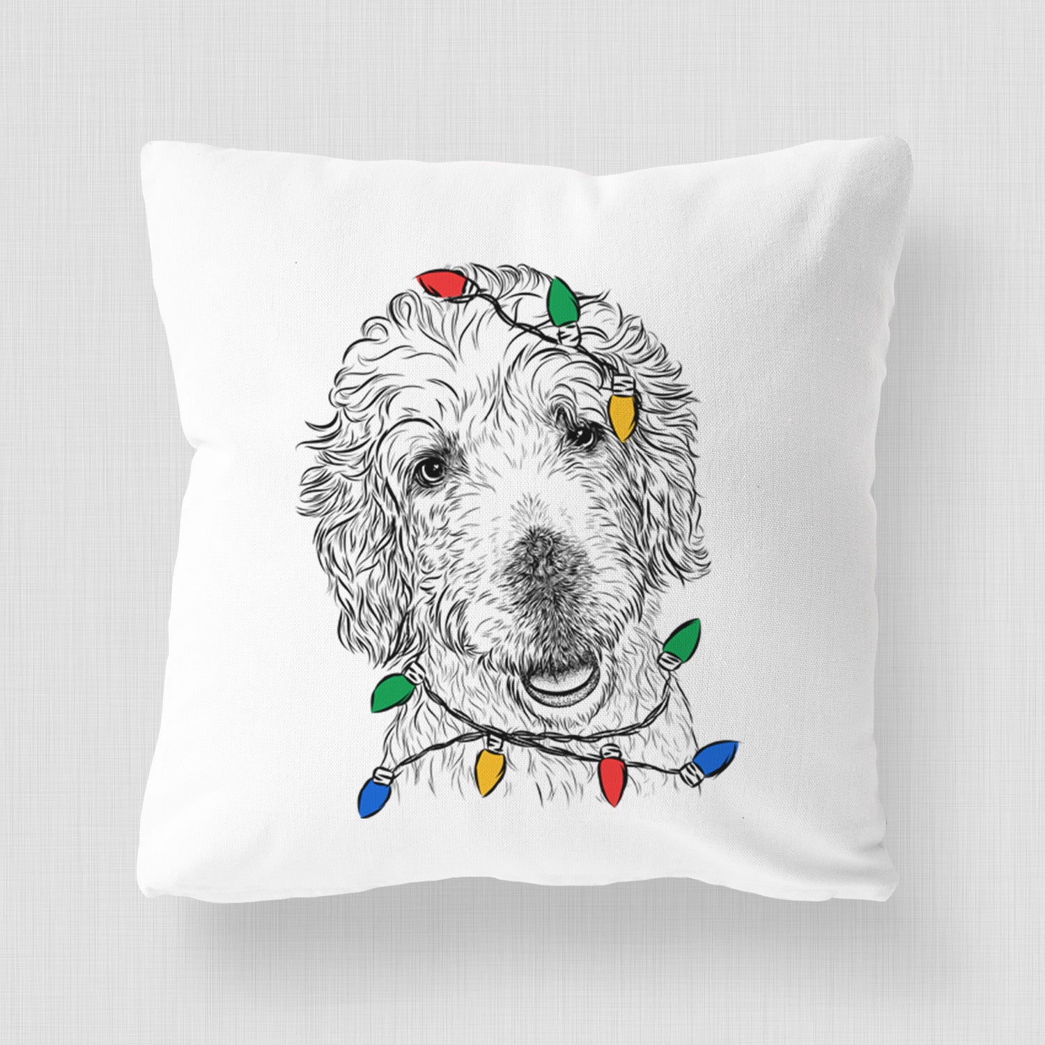 Preston the Labradoodle - Throw Pillow Cover