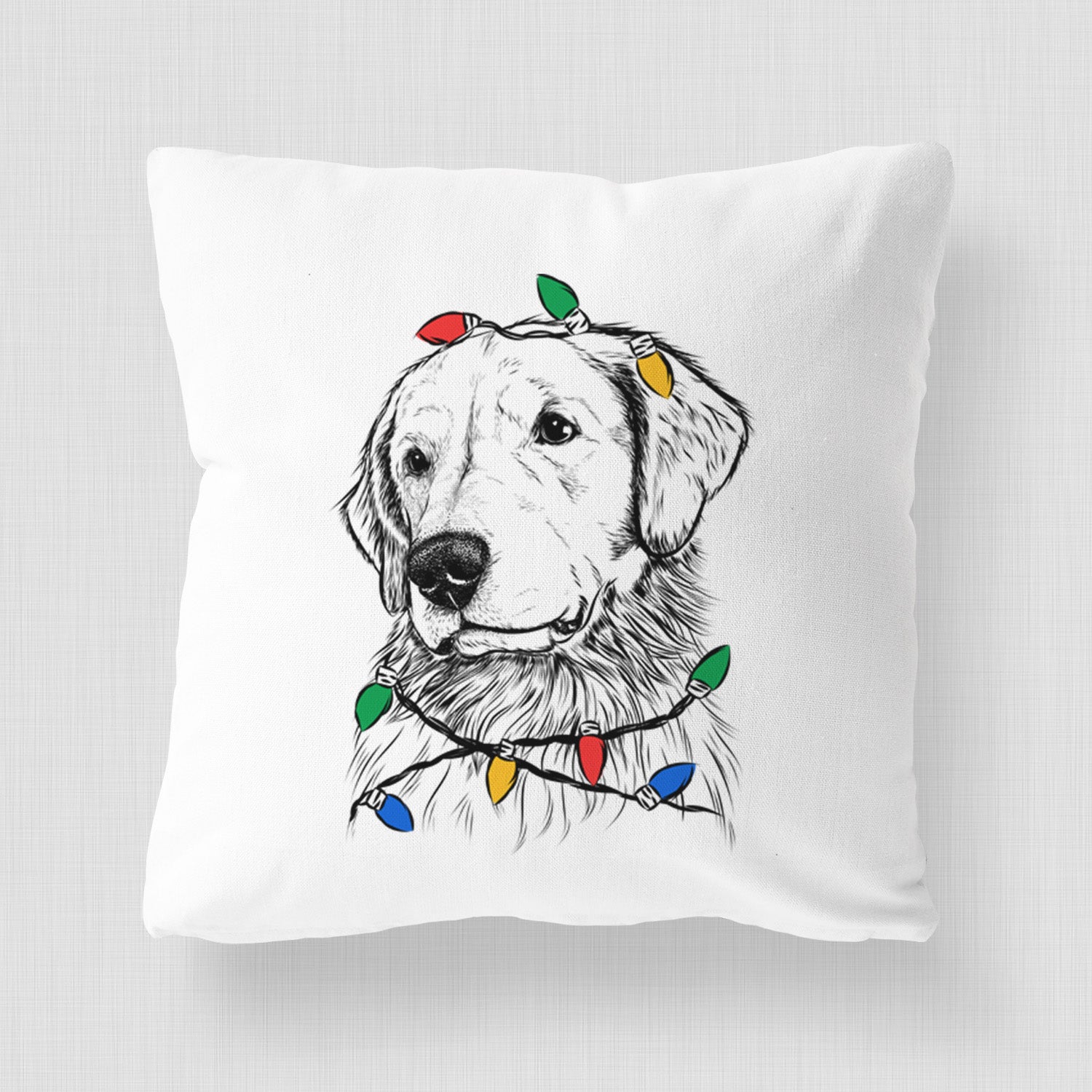 Quinn the Golden Retriever - Throw Pillow Cover