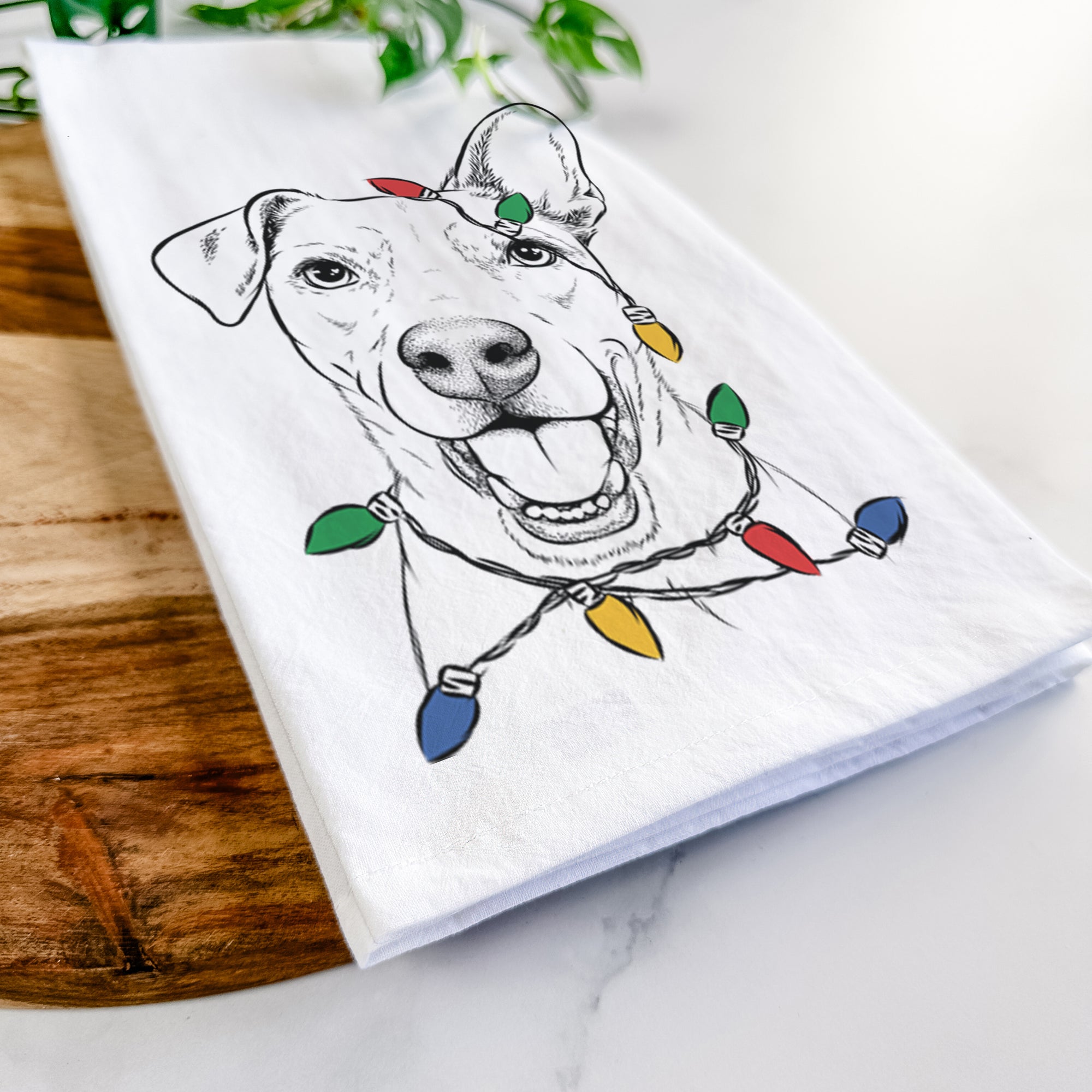 Radar the Pitbull Mix Tea Towel