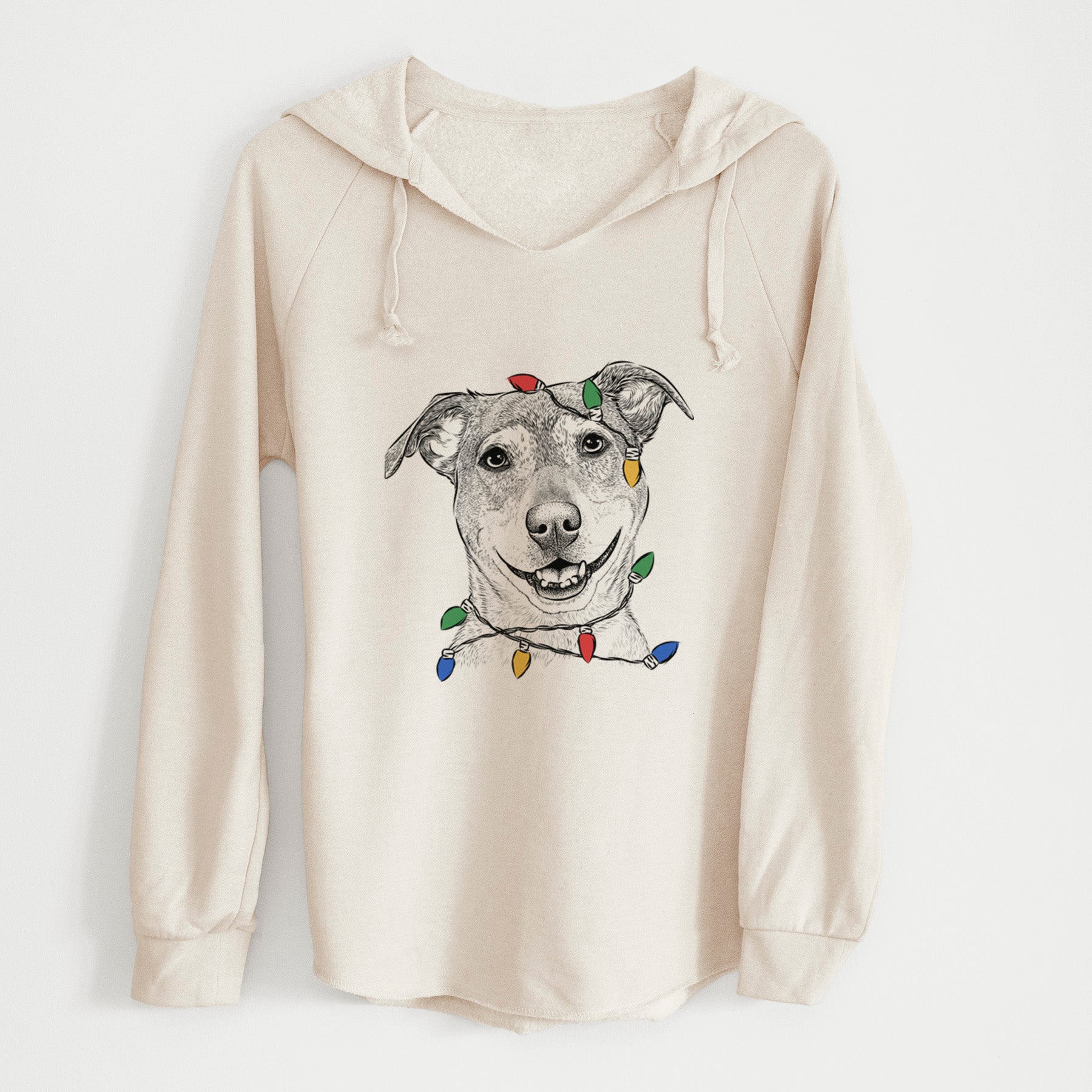 Christmas Lights Reese the Mountain Cur - Cali Wave Hooded Sweatshirt