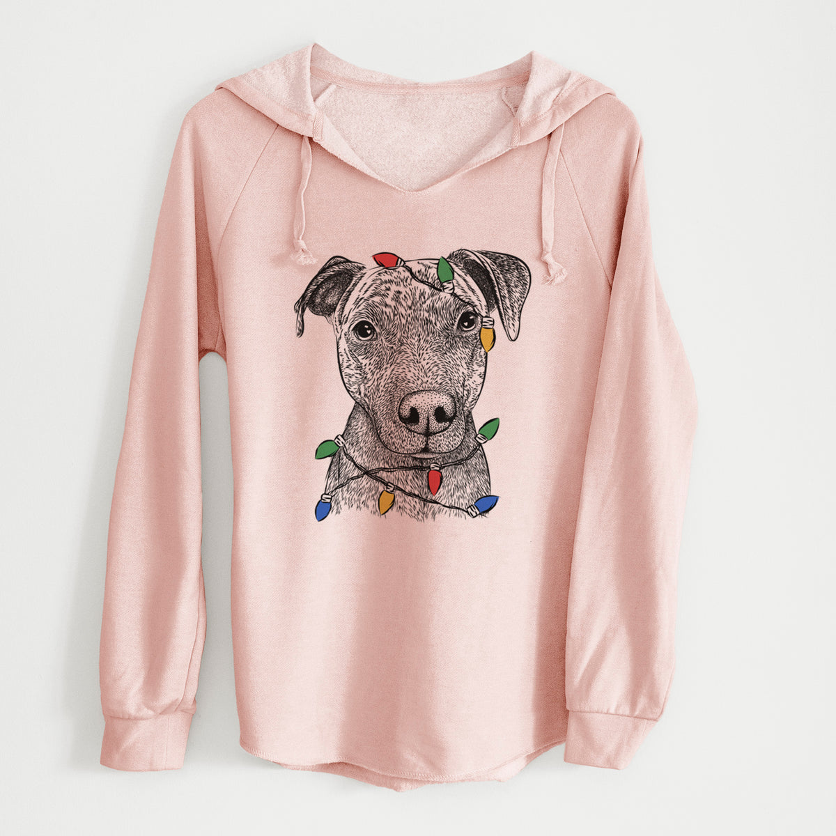 Christmas Lights Reeses the Pitbull - Cali Wave Hooded Sweatshirt