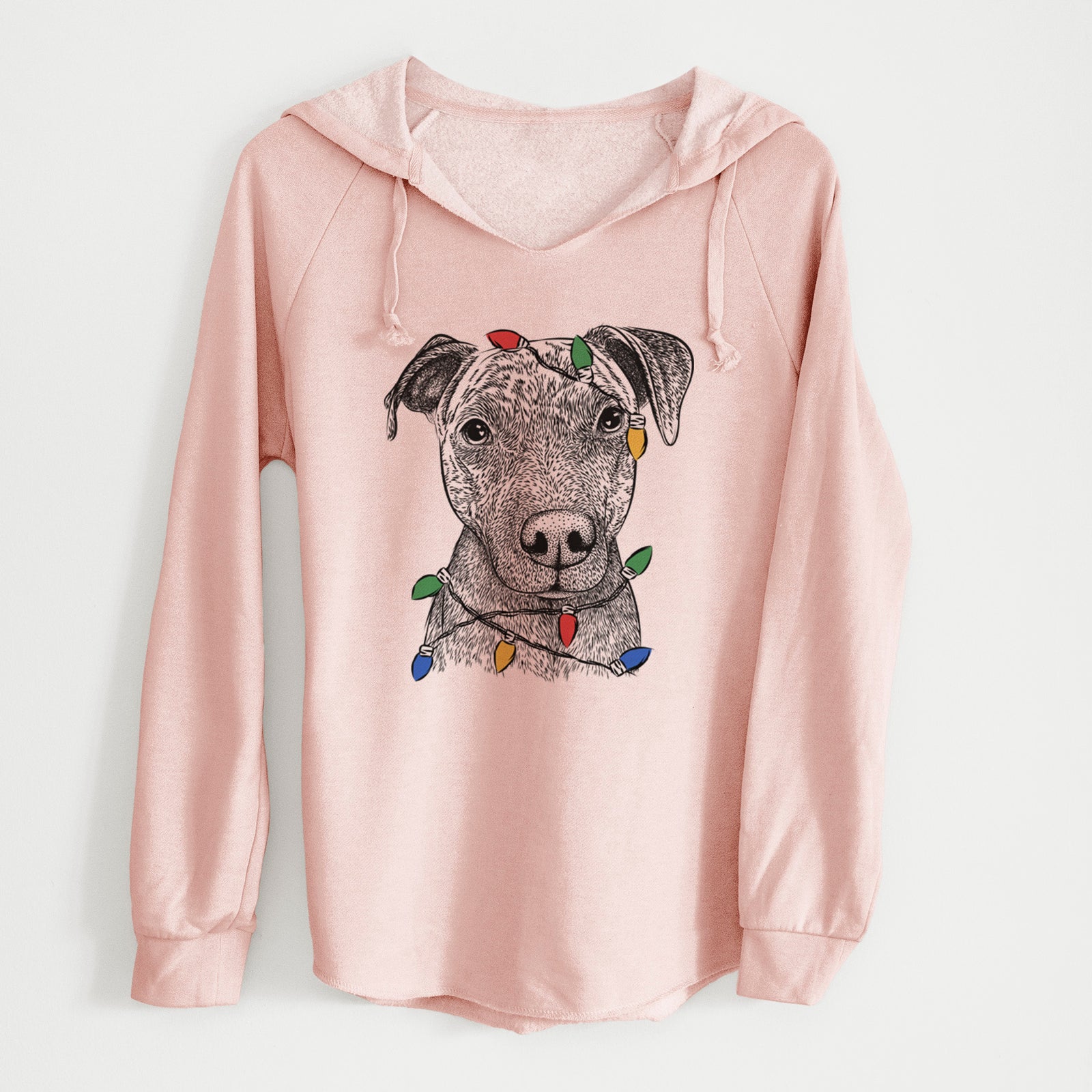 Christmas Lights Reeses the Pitbull - Cali Wave Hooded Sweatshirt