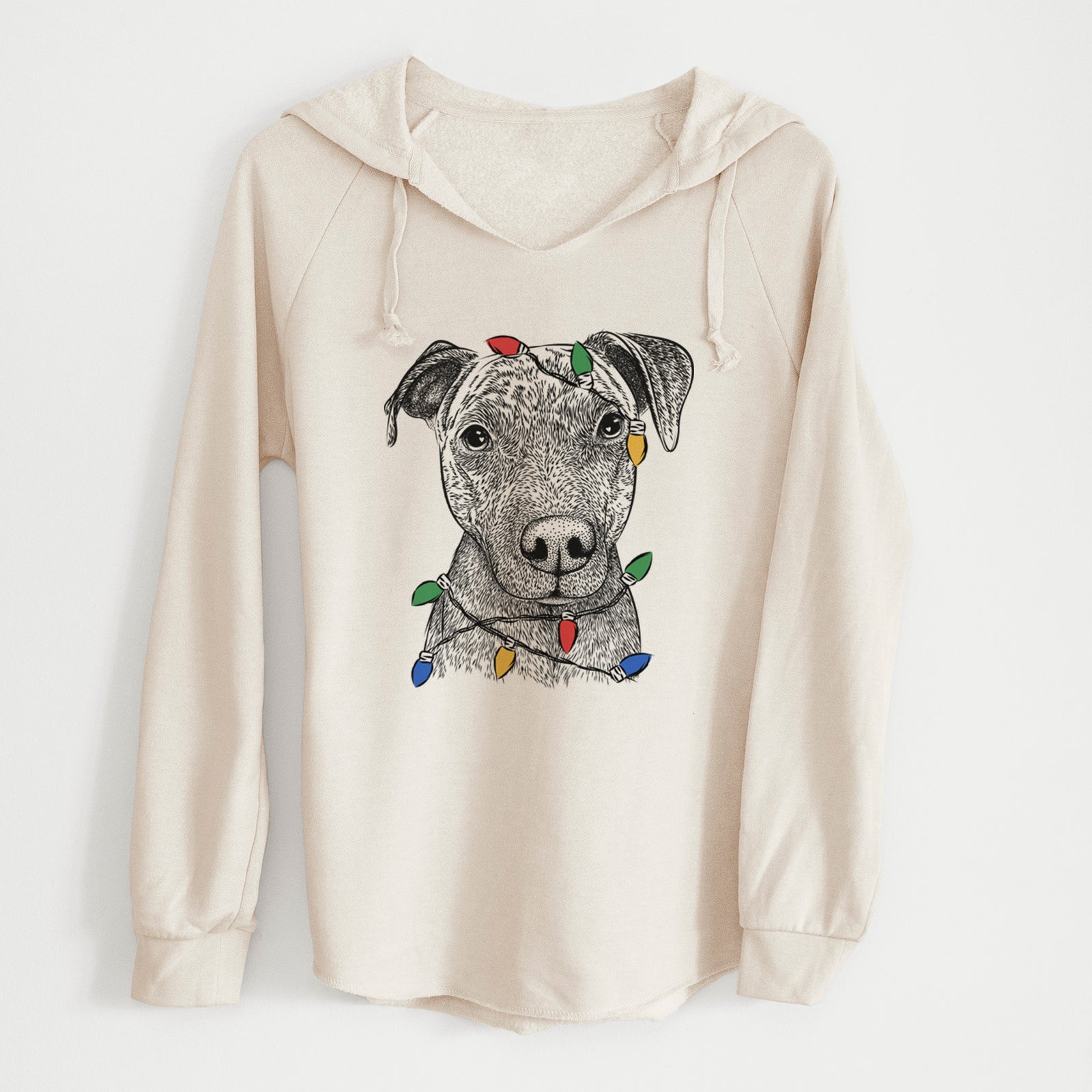 Christmas Lights Reeses the Pitbull - Cali Wave Hooded Sweatshirt