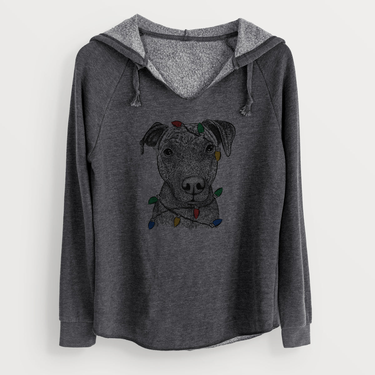 Christmas Lights Reeses the Pitbull - Cali Wave Hooded Sweatshirt