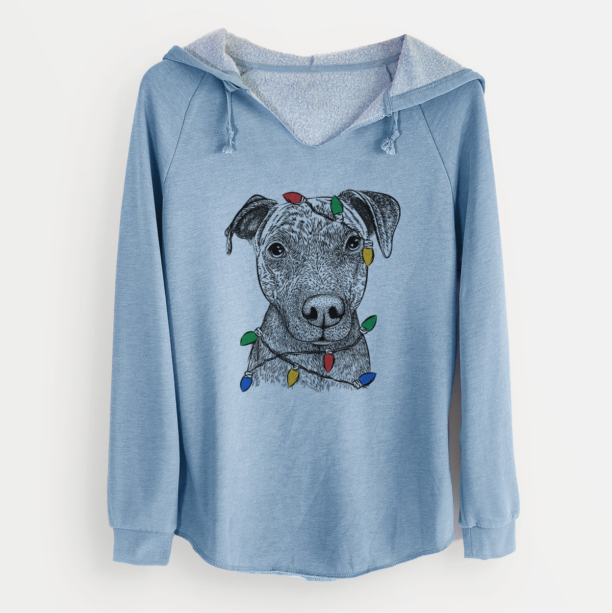 Christmas Lights Reeses the Pitbull - Cali Wave Hooded Sweatshirt