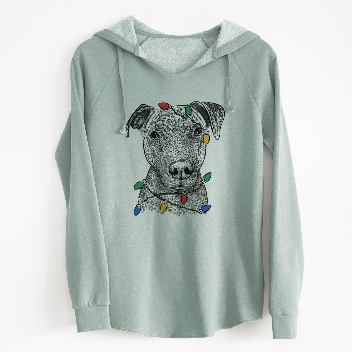Christmas Lights Reeses the Pitbull - Cali Wave Hooded Sweatshirt