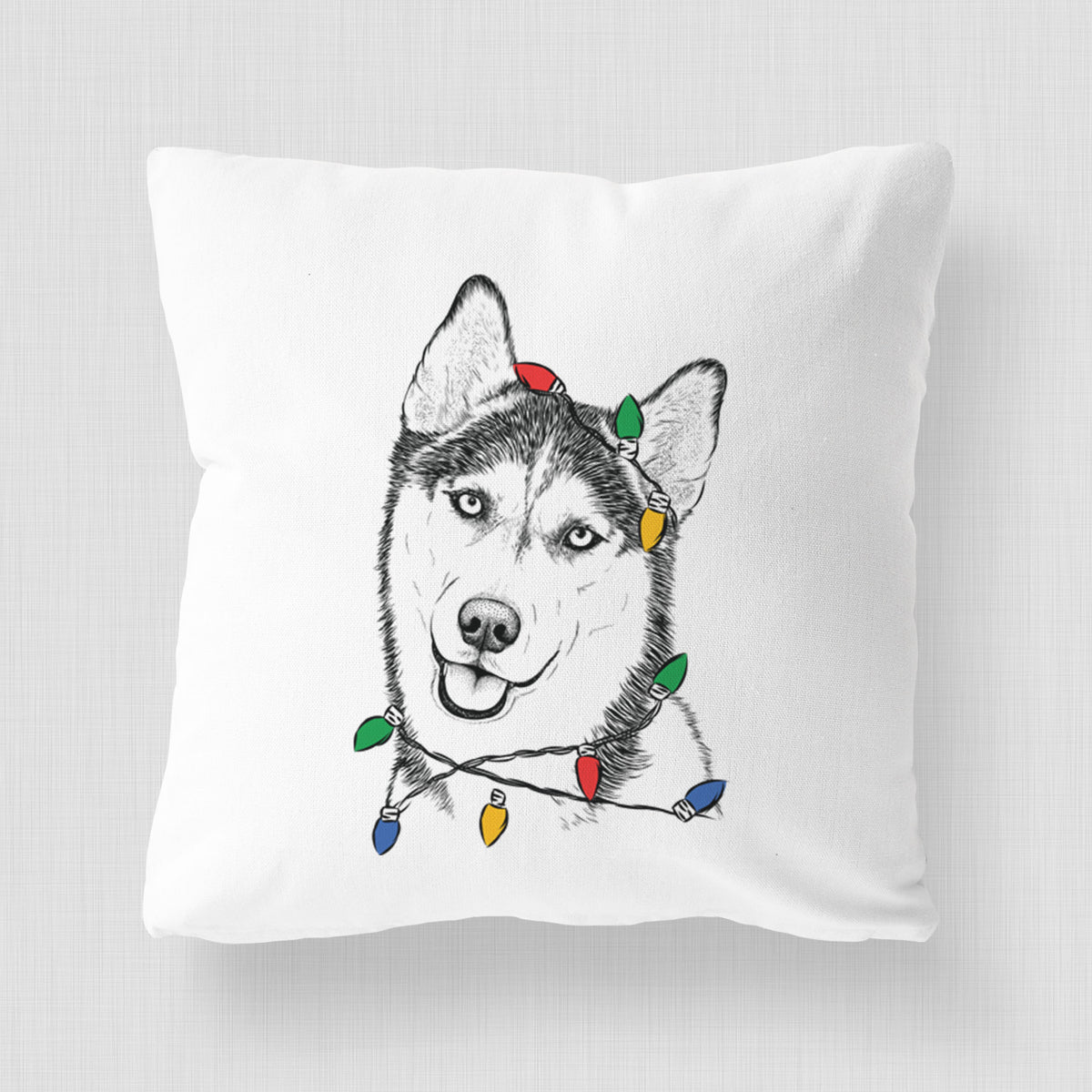 Remmie the Siberian Husky - Throw Pillow Cover