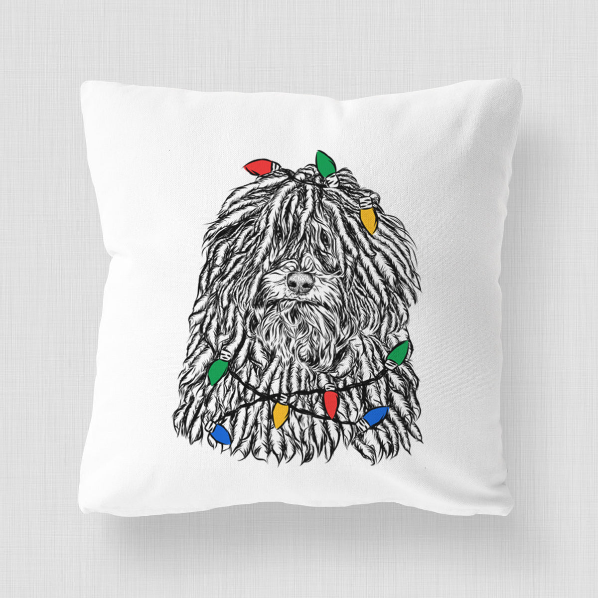 Rezi the Puli - Throw Pillow Cover