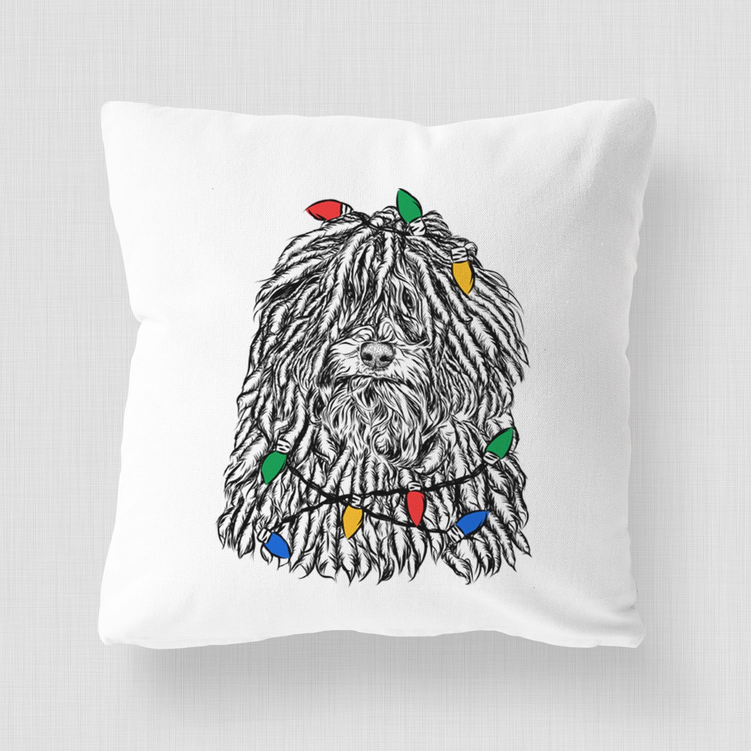 Rezi the Puli - Throw Pillow Cover