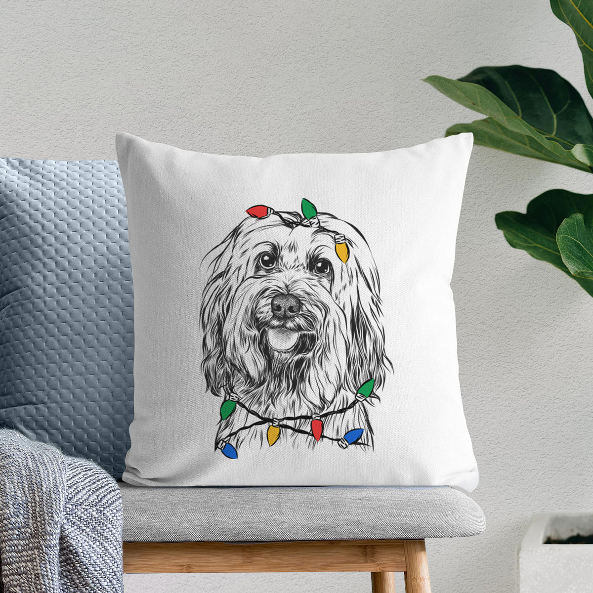Rime the Tibetan Terrier - Throw Pillow Cover