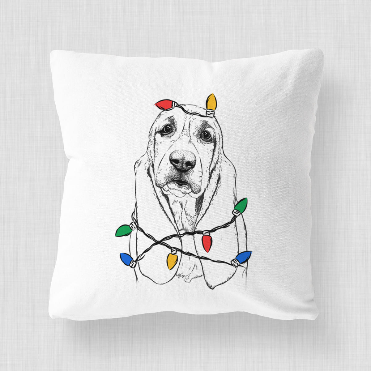 Rolo the Basset Hound - Throw Pillow Cover