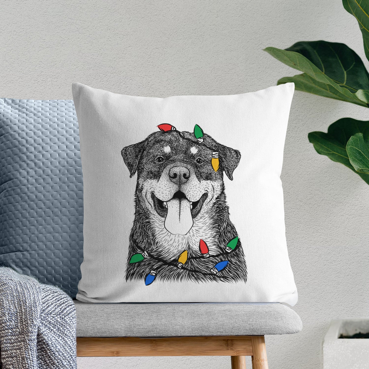 Romeo the Rottweiler - Throw Pillow Cover