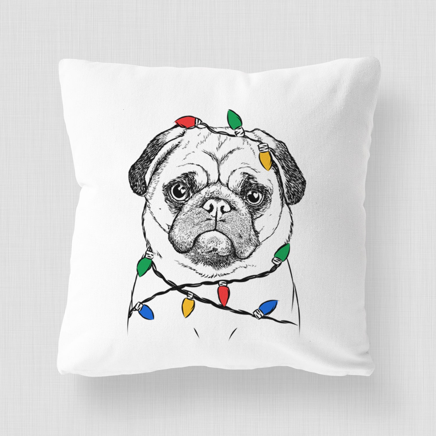 Ruby the Pug - Throw Pillow Cover