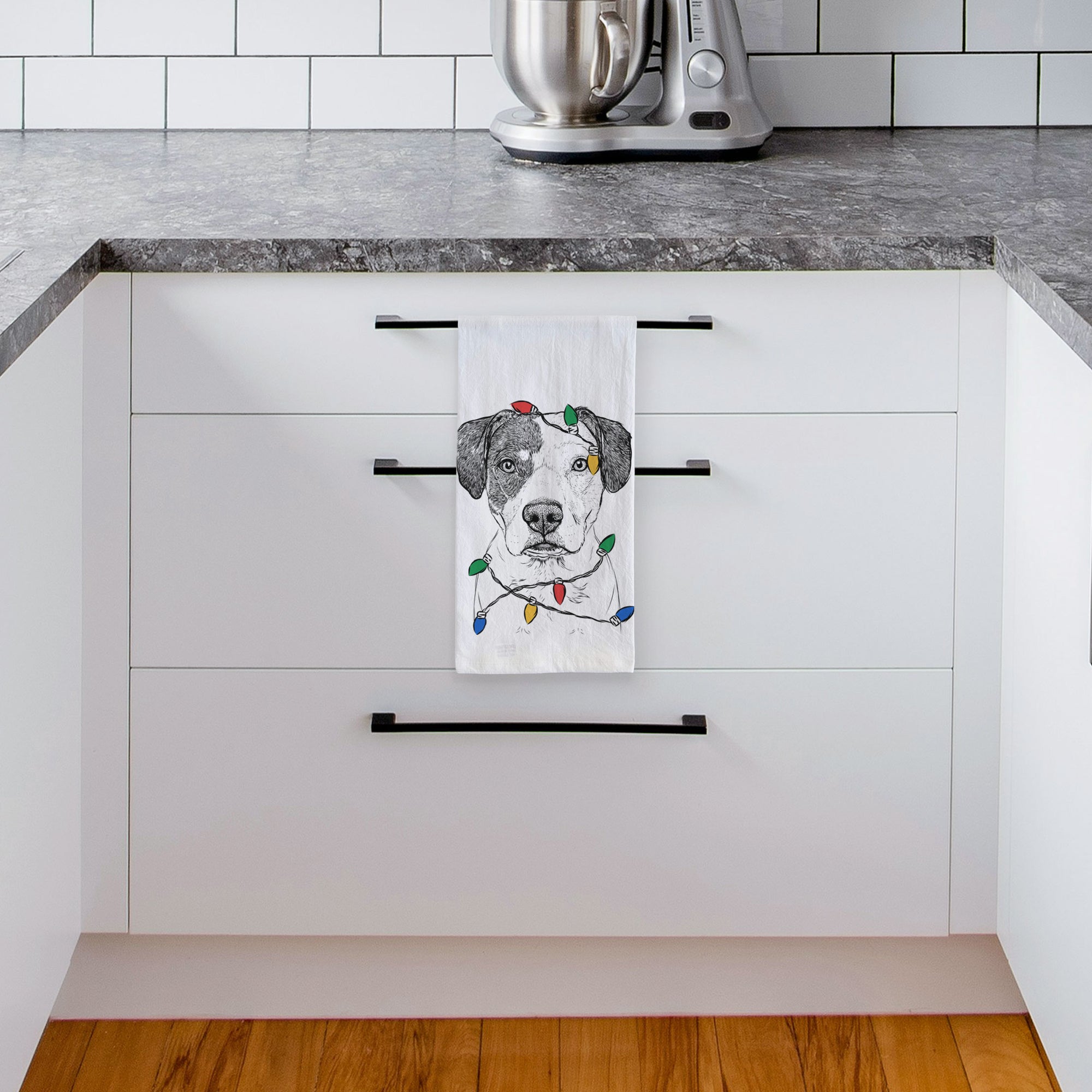 Ryleigh the Beagle Pitbull Mix Tea Towel