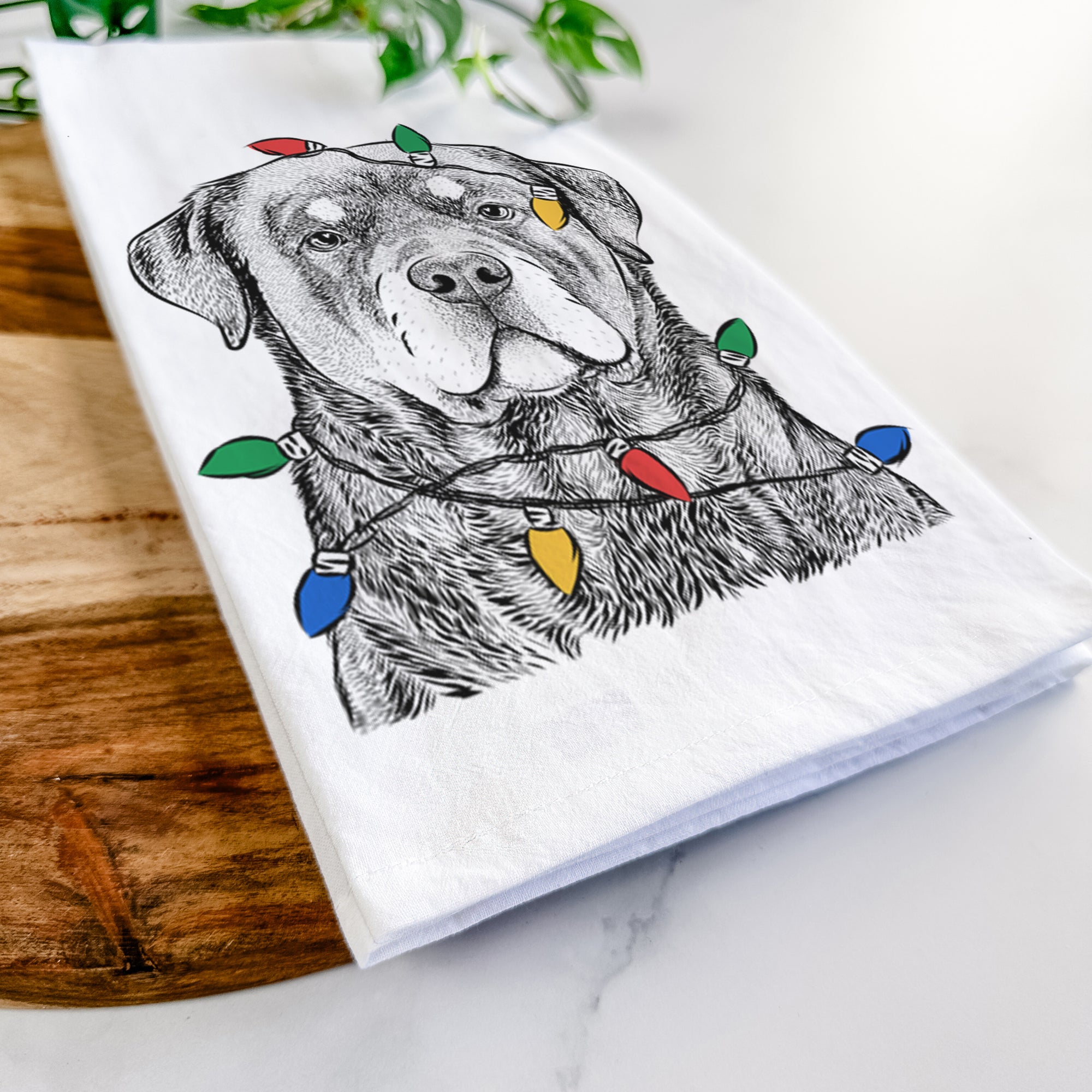 Sarge the Rottweiler Tea Towel