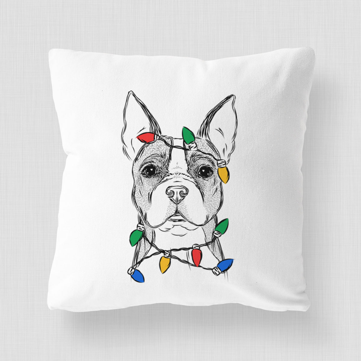 Scout the Boston Terrier - Throw Pillow Cover