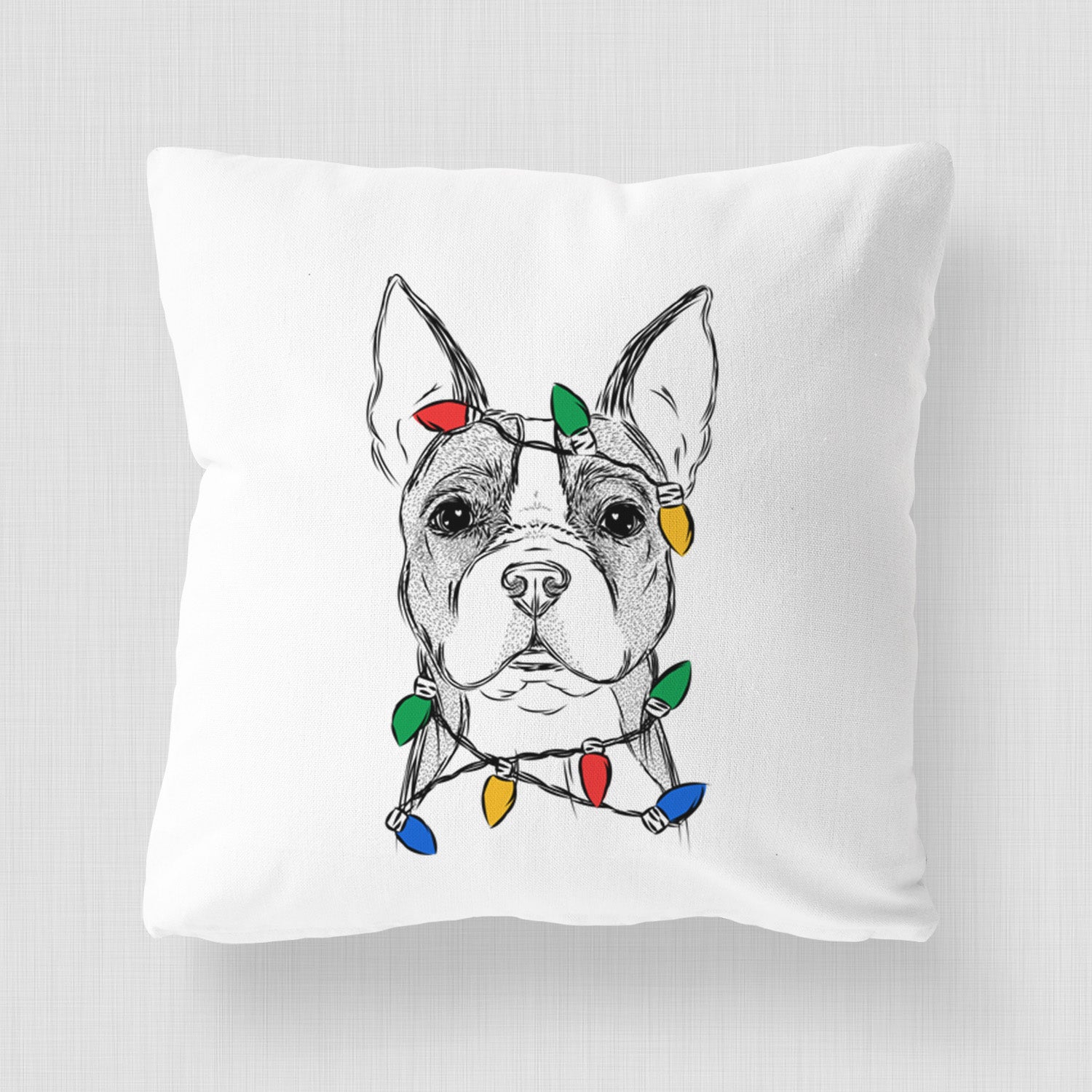 Scout the Boston Terrier - Throw Pillow Cover