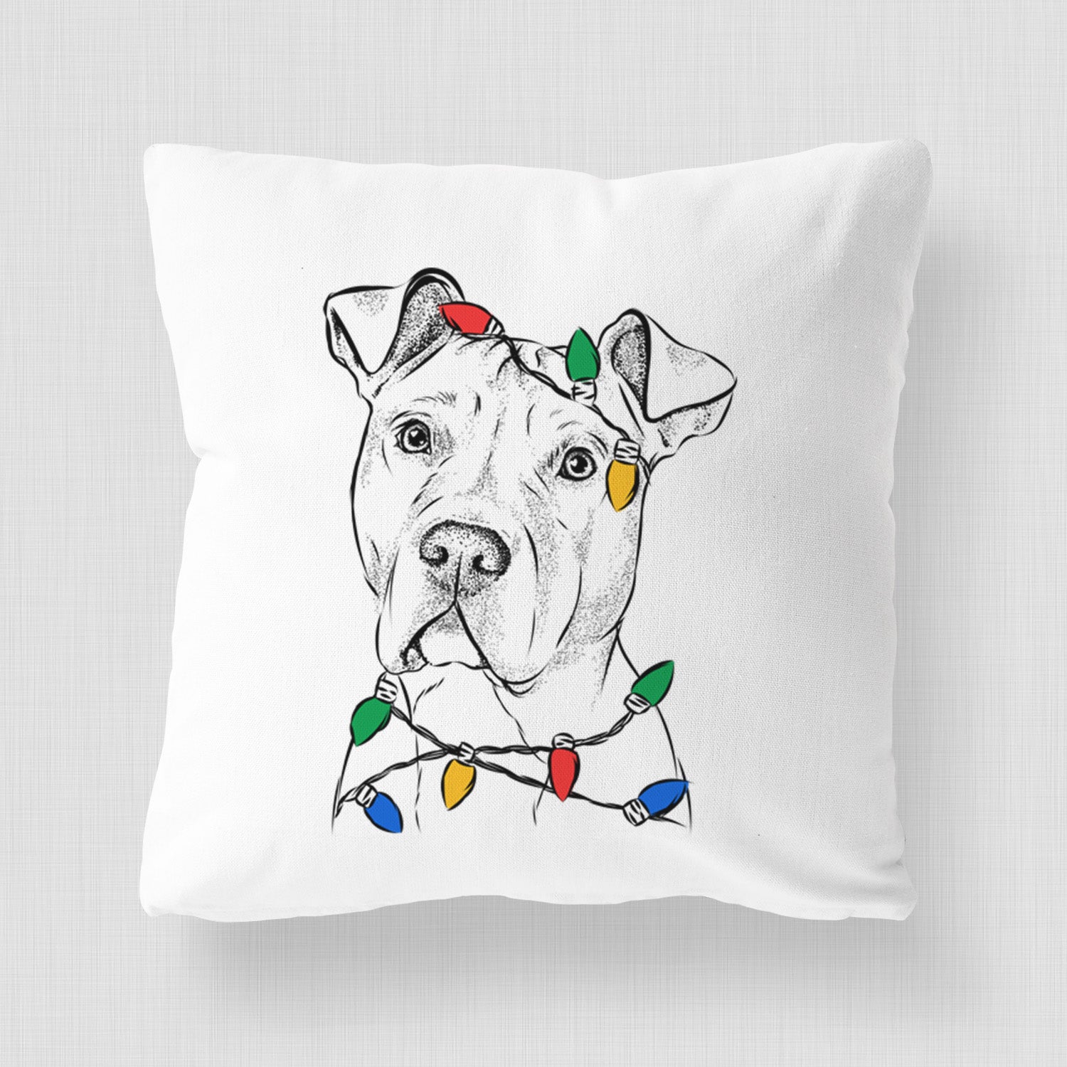 Scraps the American Staffordshire Mix - Throw Pillow Cover