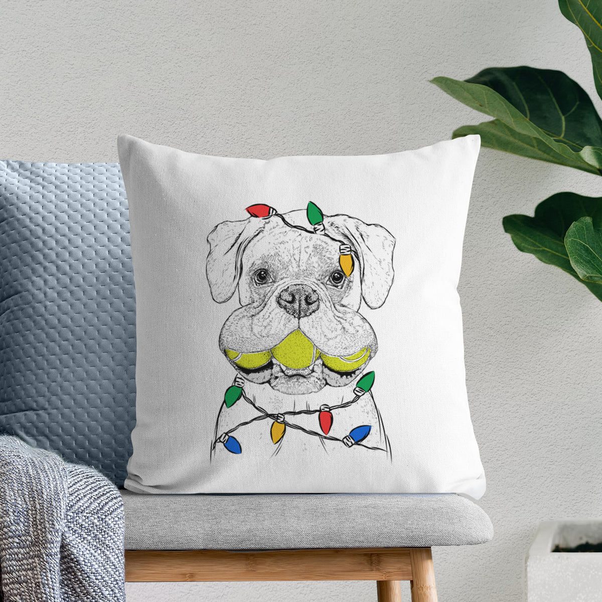 Seamus the Boxer - Throw Pillow Cover