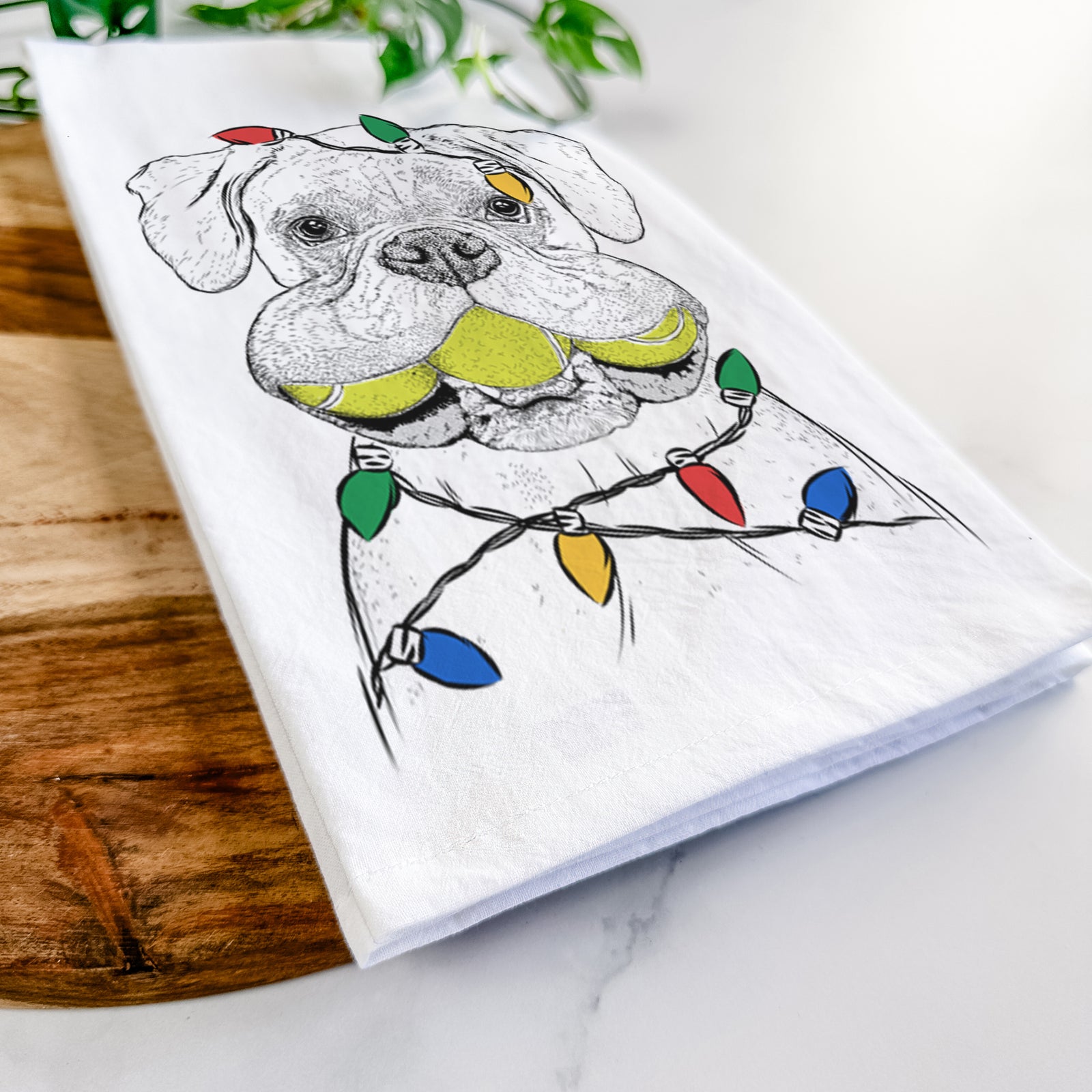 Seamus the Boxer Tea Towel