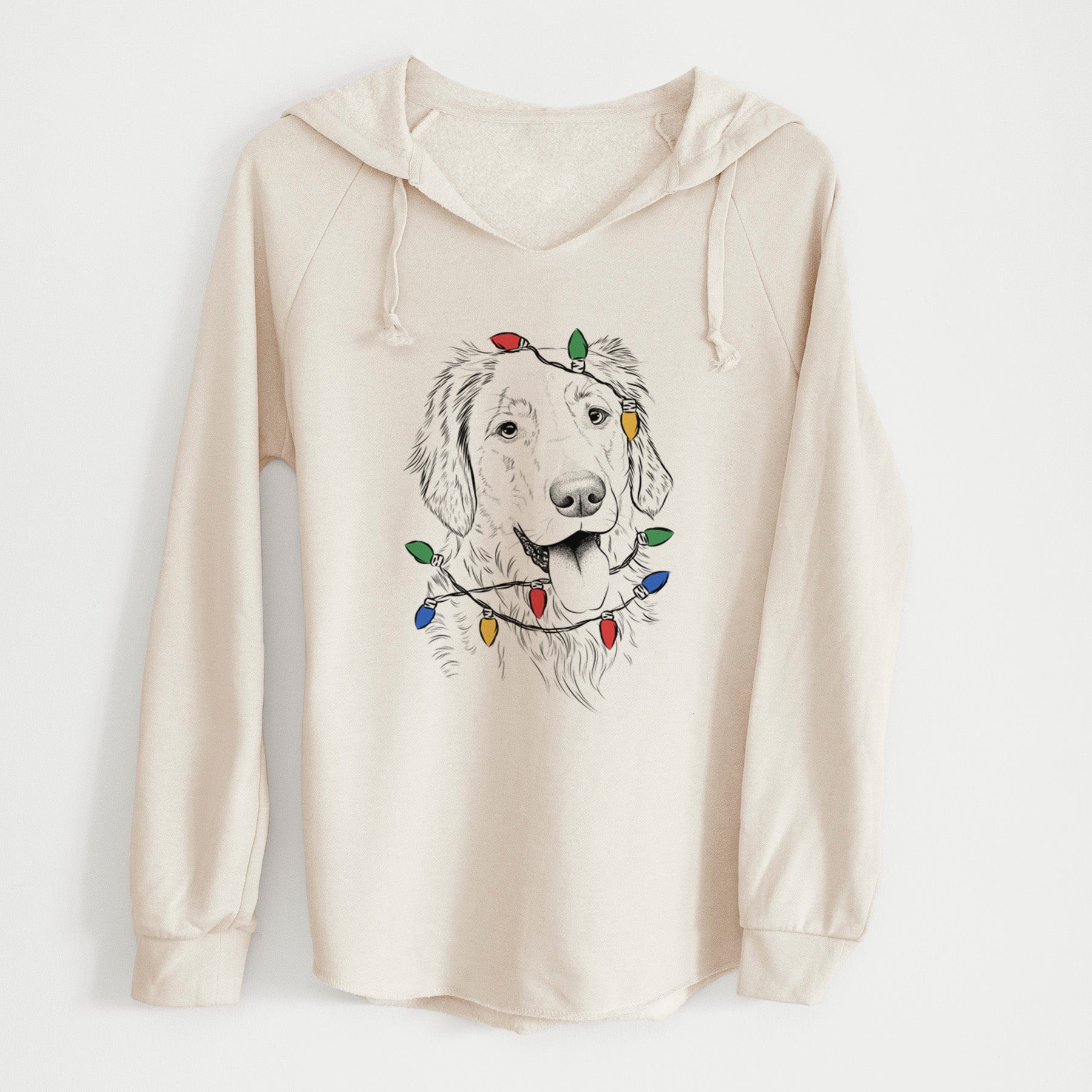 Christmas Lights Semba the Golden Retriever - Cali Wave Hooded Sweatshirt