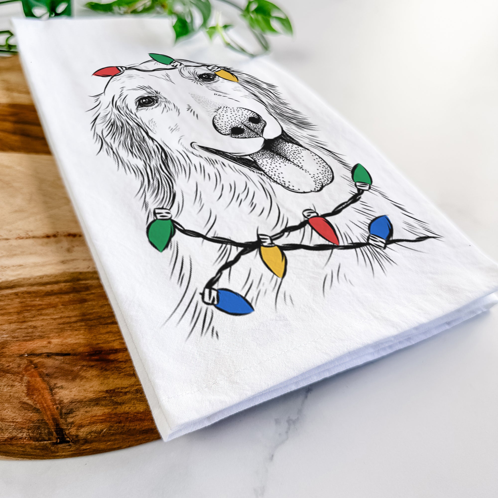 Shelby the Golden Retriever Tea Towel