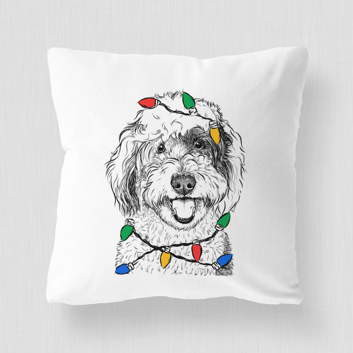 Sherlock the Sheepadoodle - Throw Pillow Cover