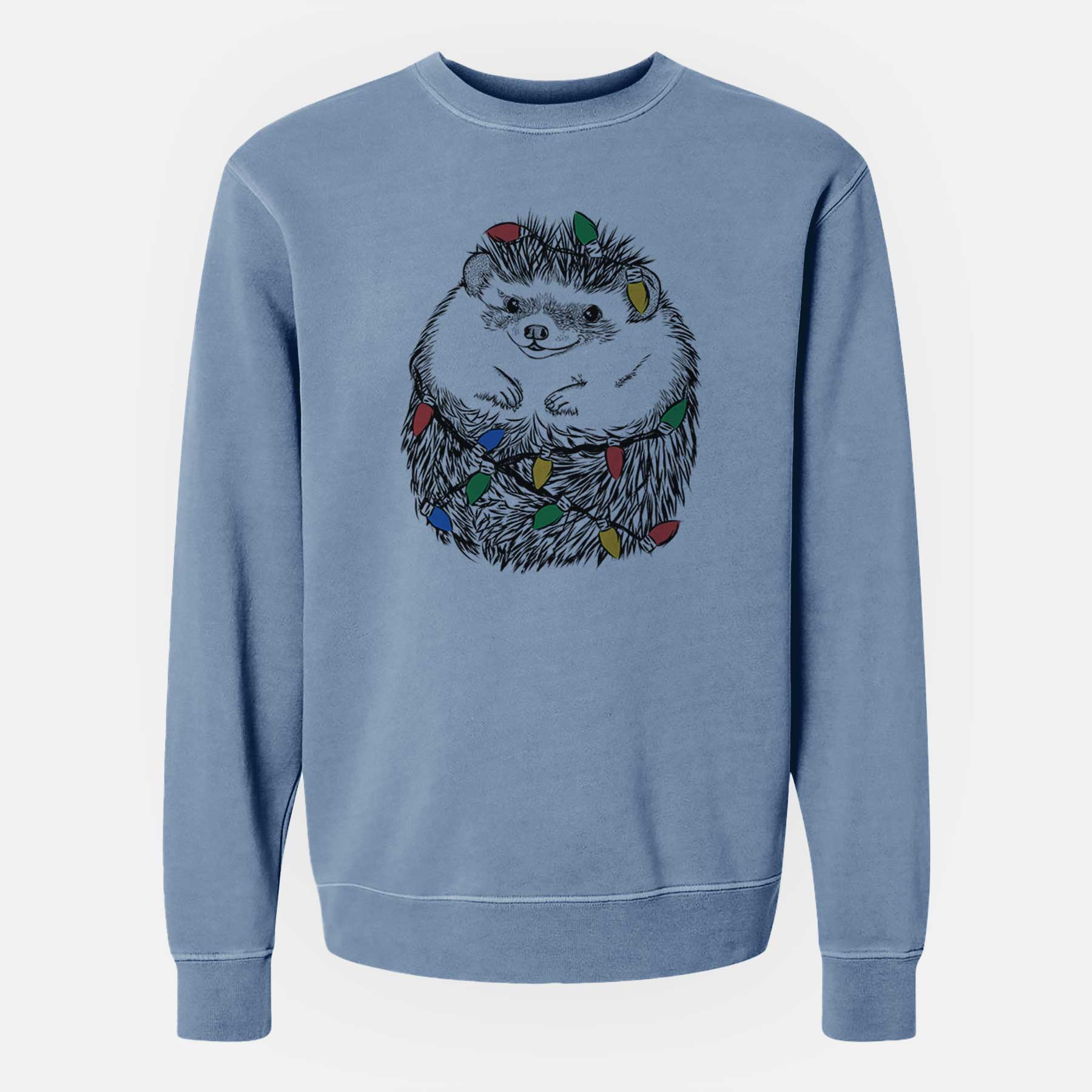 Christmas Lights Sid the Hedgehog - Unisex Pigment Dyed Crew Sweatshirt