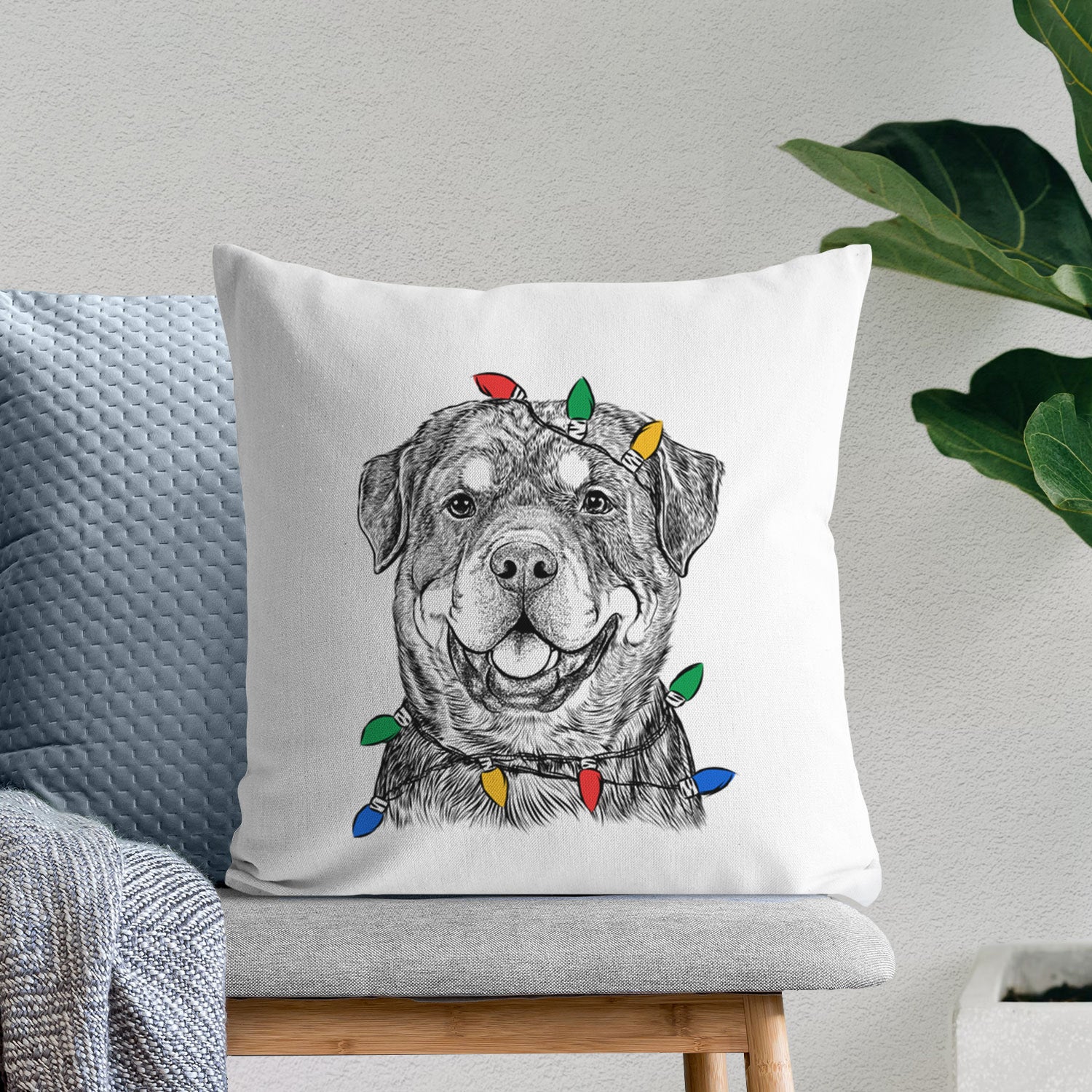 Sig the Rottweiler - Throw Pillow Cover