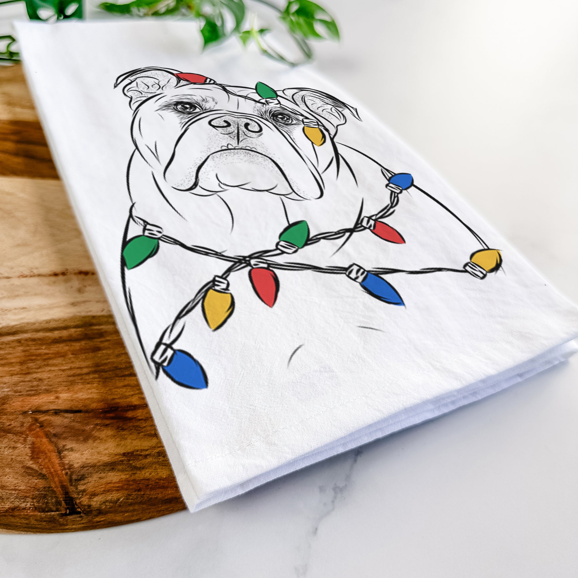 Sir Louis the English Bulldog Tea Towel