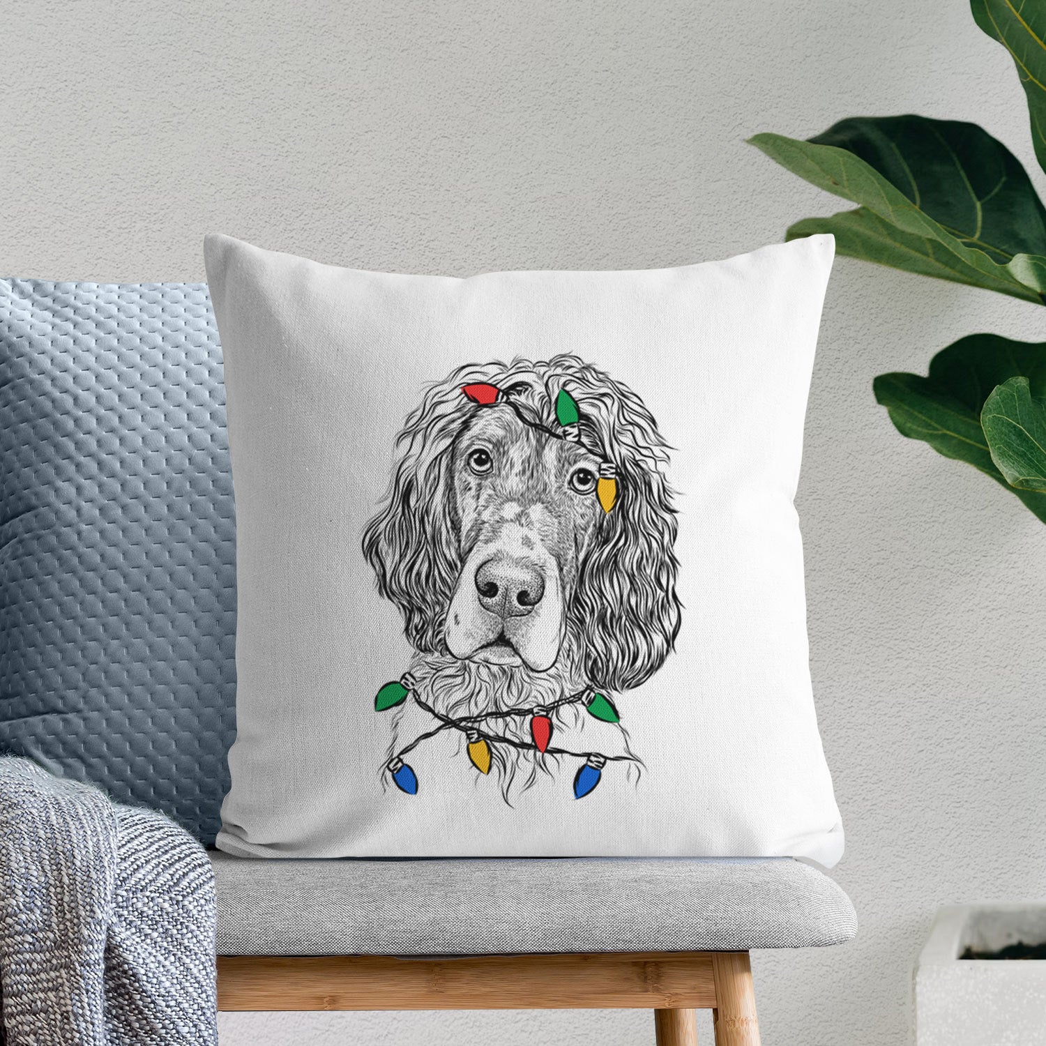 Sir Rexford the Blue Belton English Setter - Throw Pillow Cover