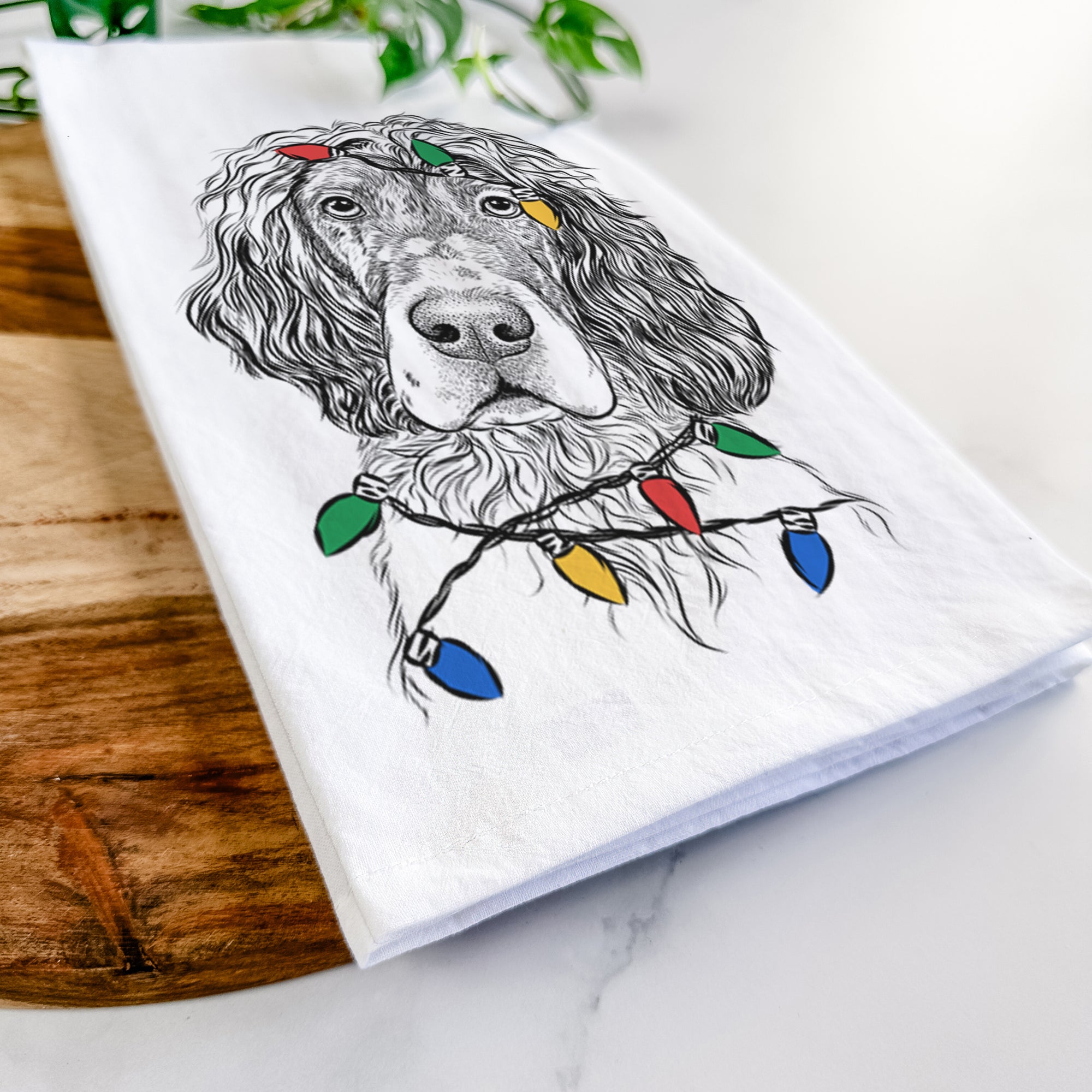 Sir Rexford the Blue Belton English Setter Tea Towel