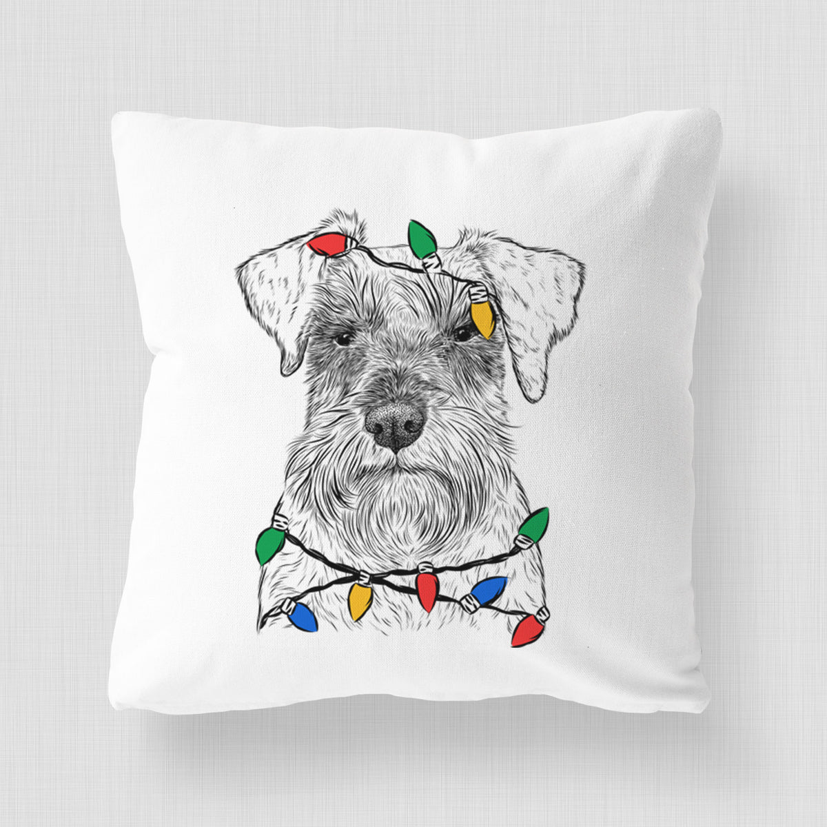 Smokey the Miniature Schnauzer - Throw Pillow Cover