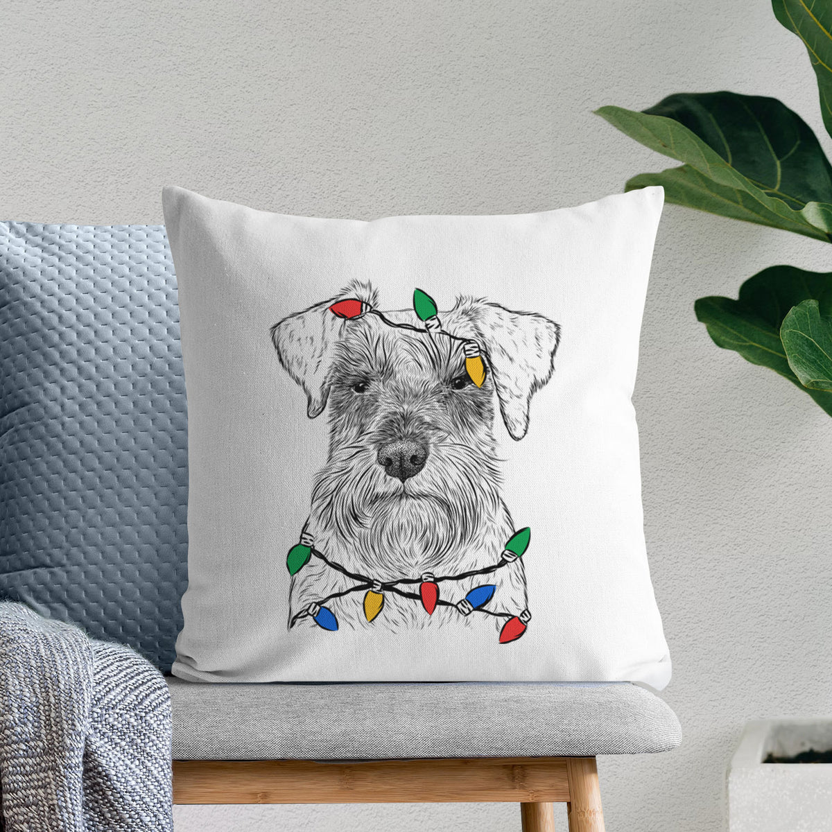 Smokey the Miniature Schnauzer - Throw Pillow Cover
