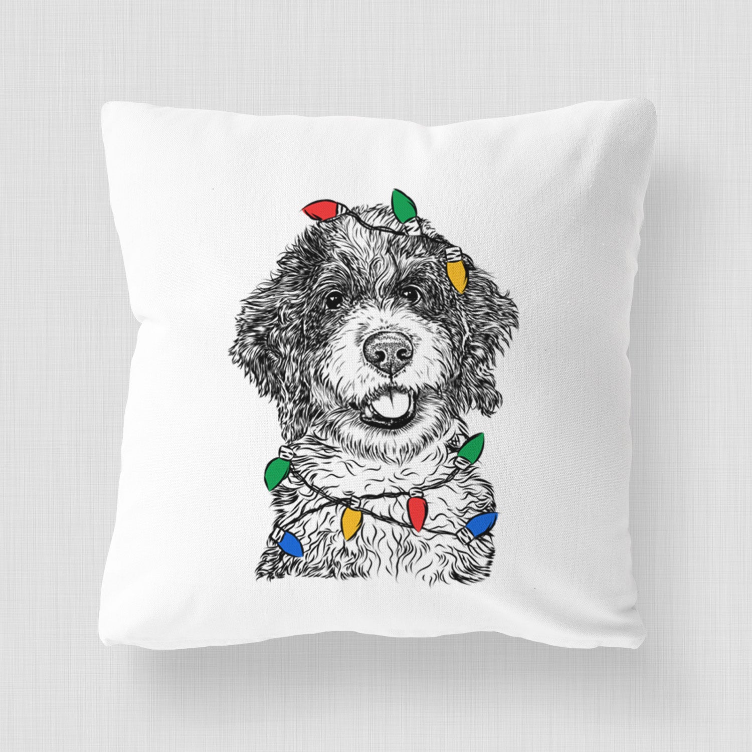 Smoky the Bernedoodle Puppy - Throw Pillow Cover
