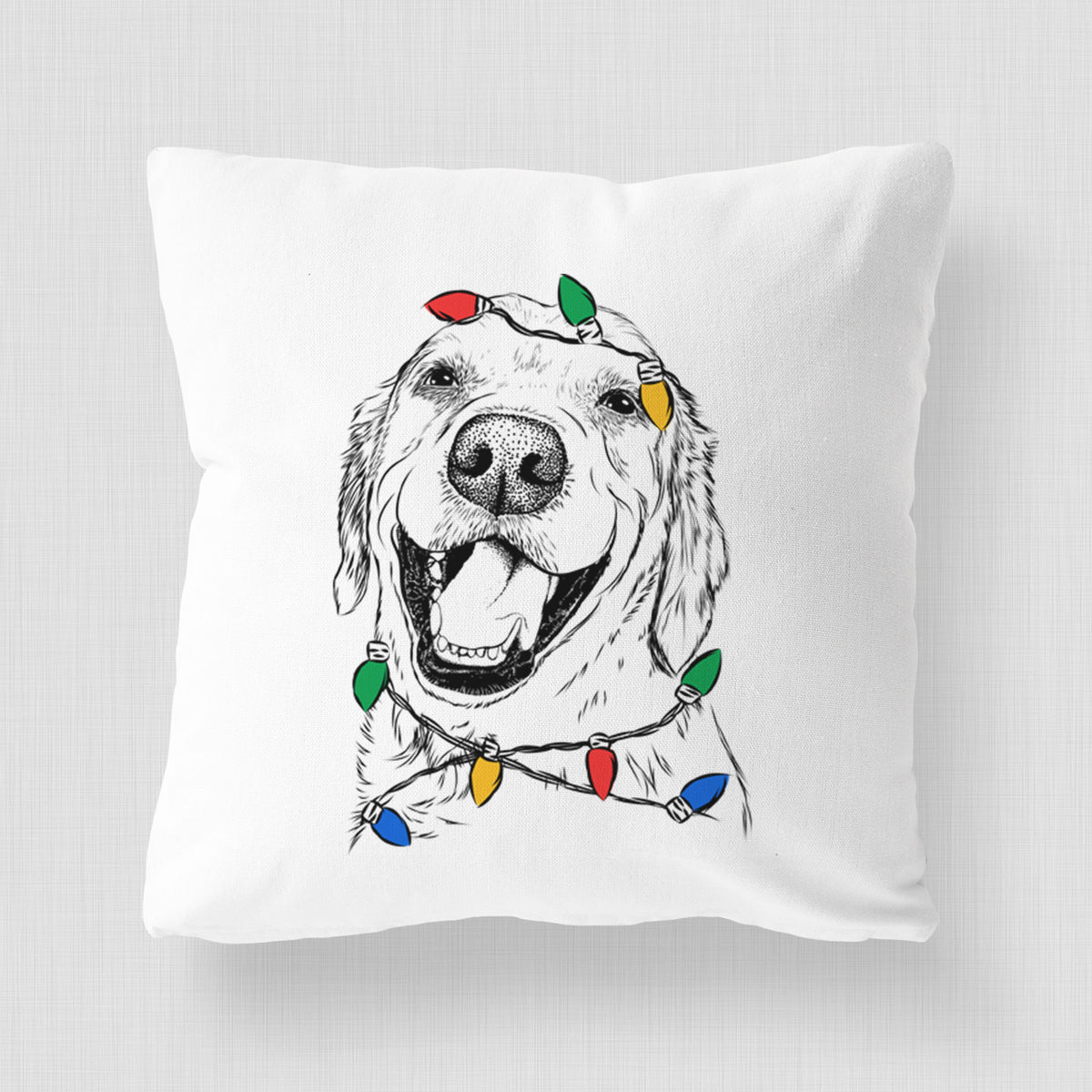 Spanky the Golden Retriever - Throw Pillow Cover